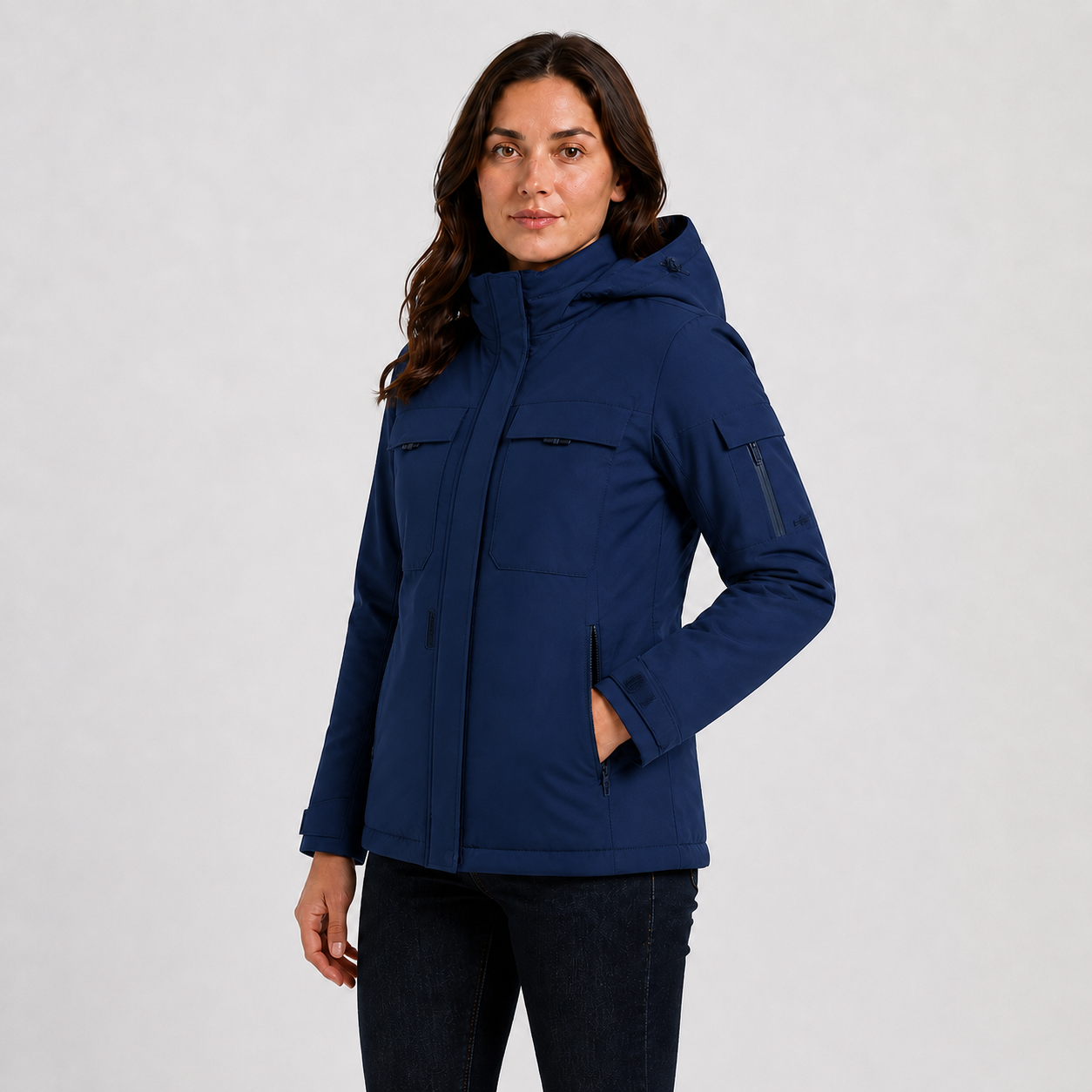 Women's 9-Zone Heated Winter Jacket with Detachable Hood