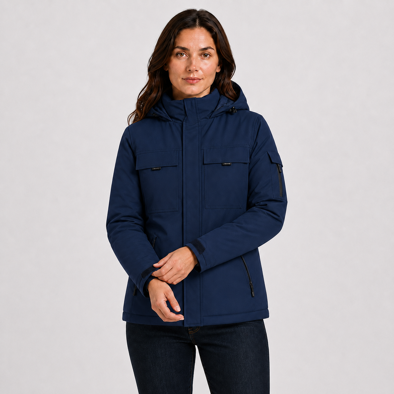 Women's 9-Zone Heated Winter Jacket with Detachable Hood