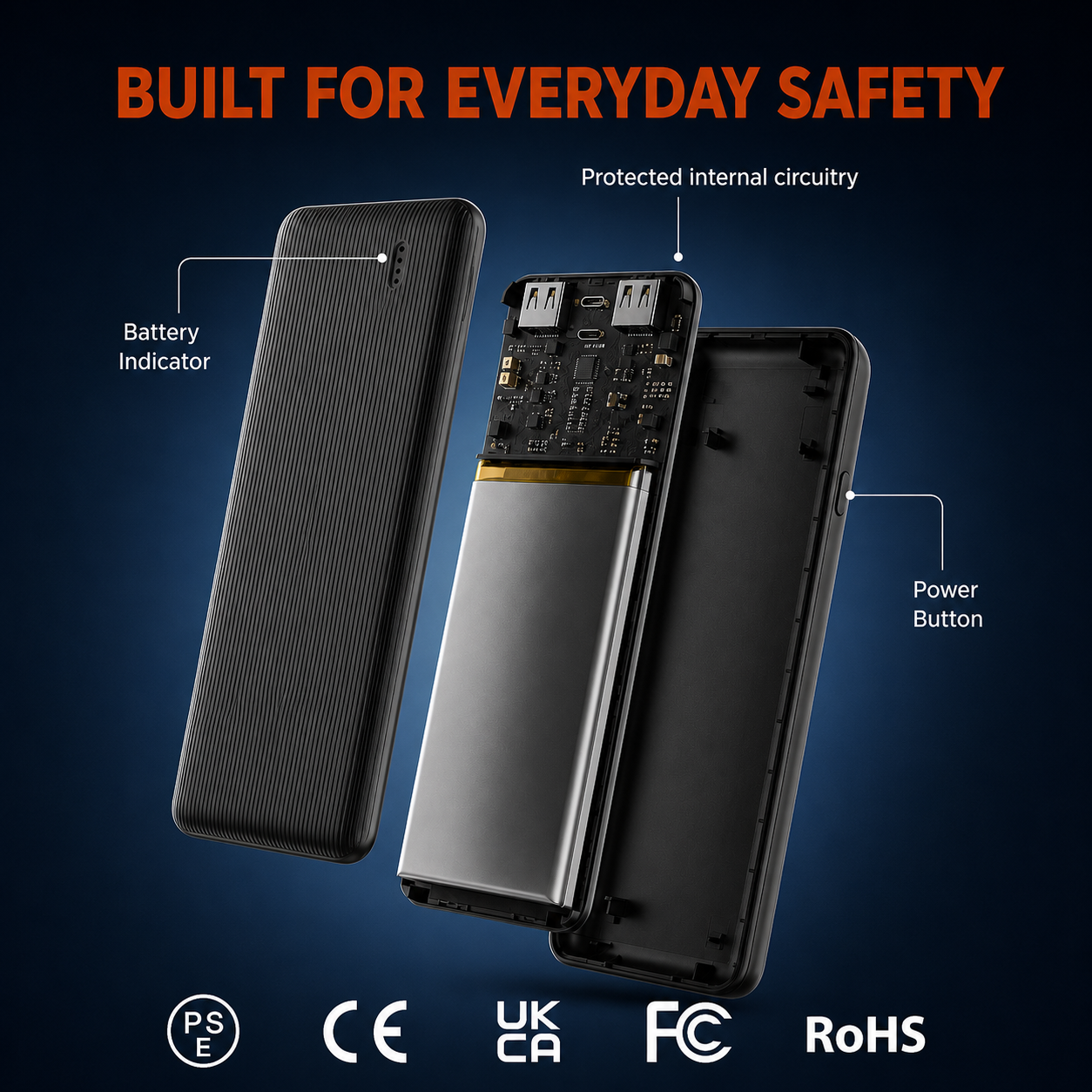 10000mAh Heated Apparel Power Bank – 37Wh Multi-Port Portable Battery