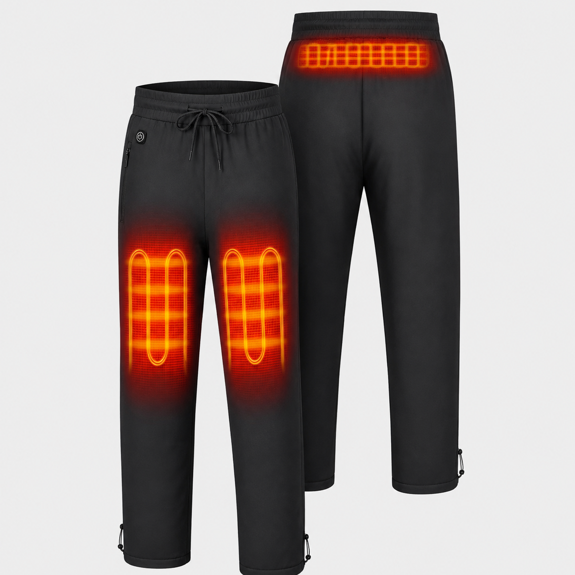 Men's Smart Heated Pants for Winter Comfort-Black