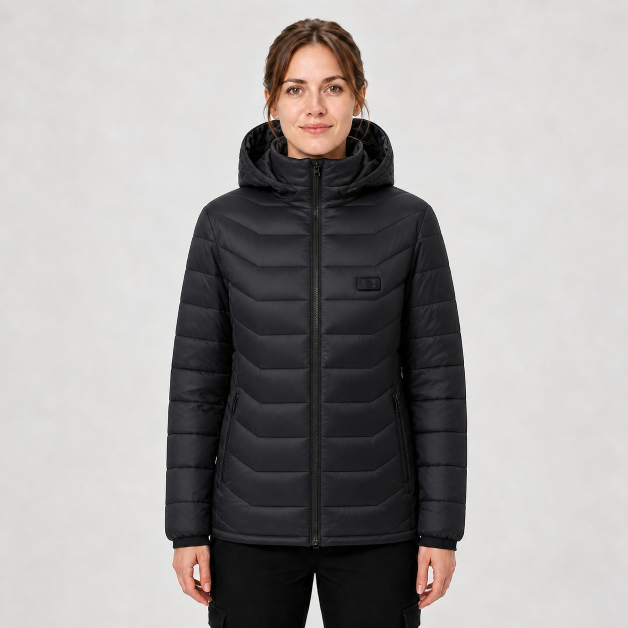 Women‘s Hooded Heated Jacket | All-Day Comfort for Extreme Cold, Black