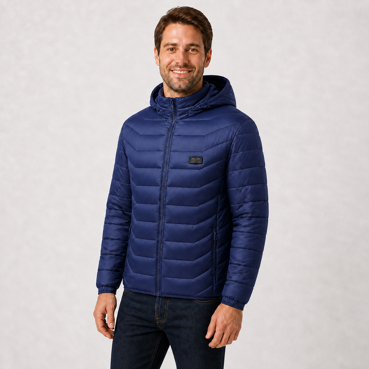 Men‘s Hooded Heated Jacket | All-Day Comfort for Extreme Cold, Blue