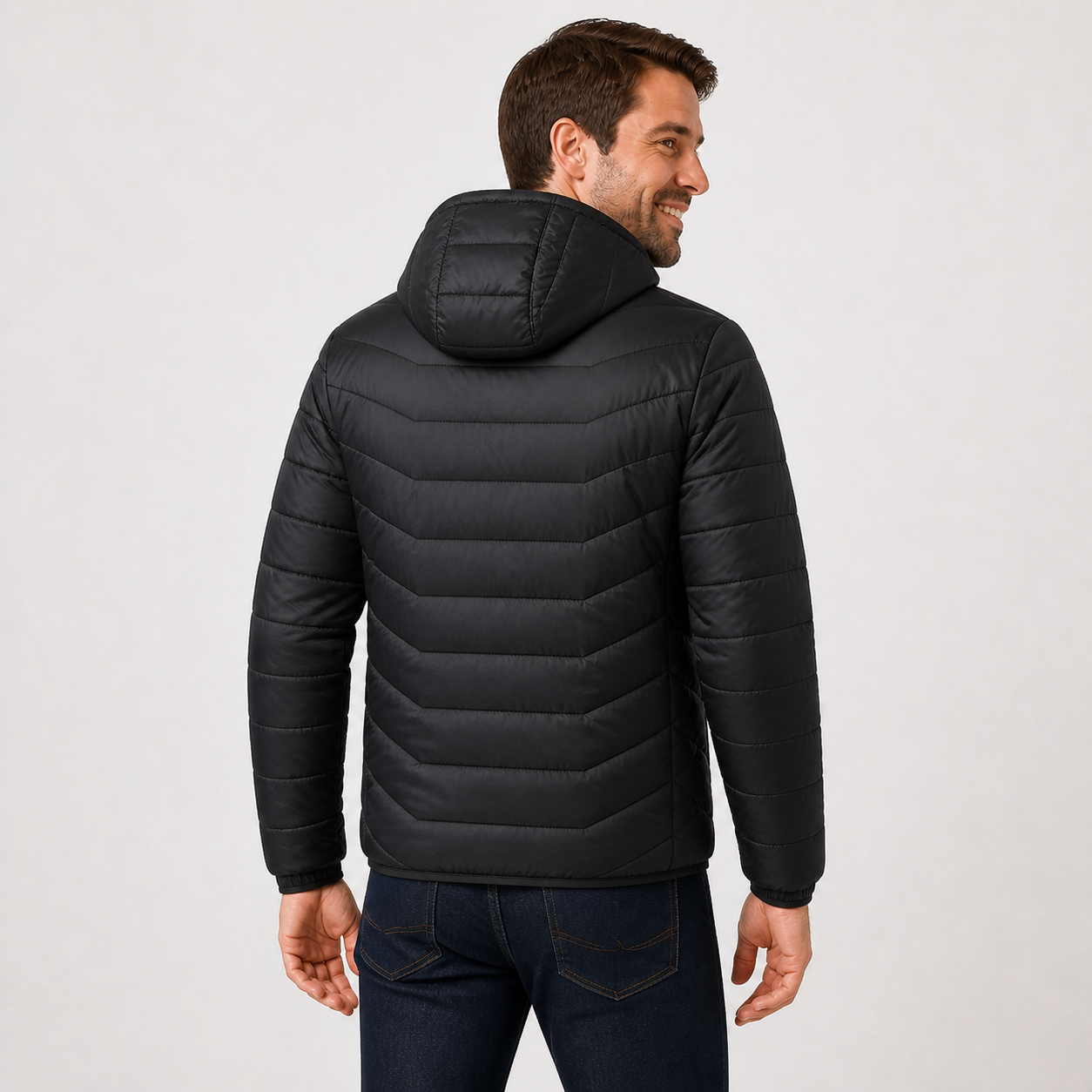 Men‘s Hooded Heated Jacket | All-Day Comfort for Extreme Cold, Black