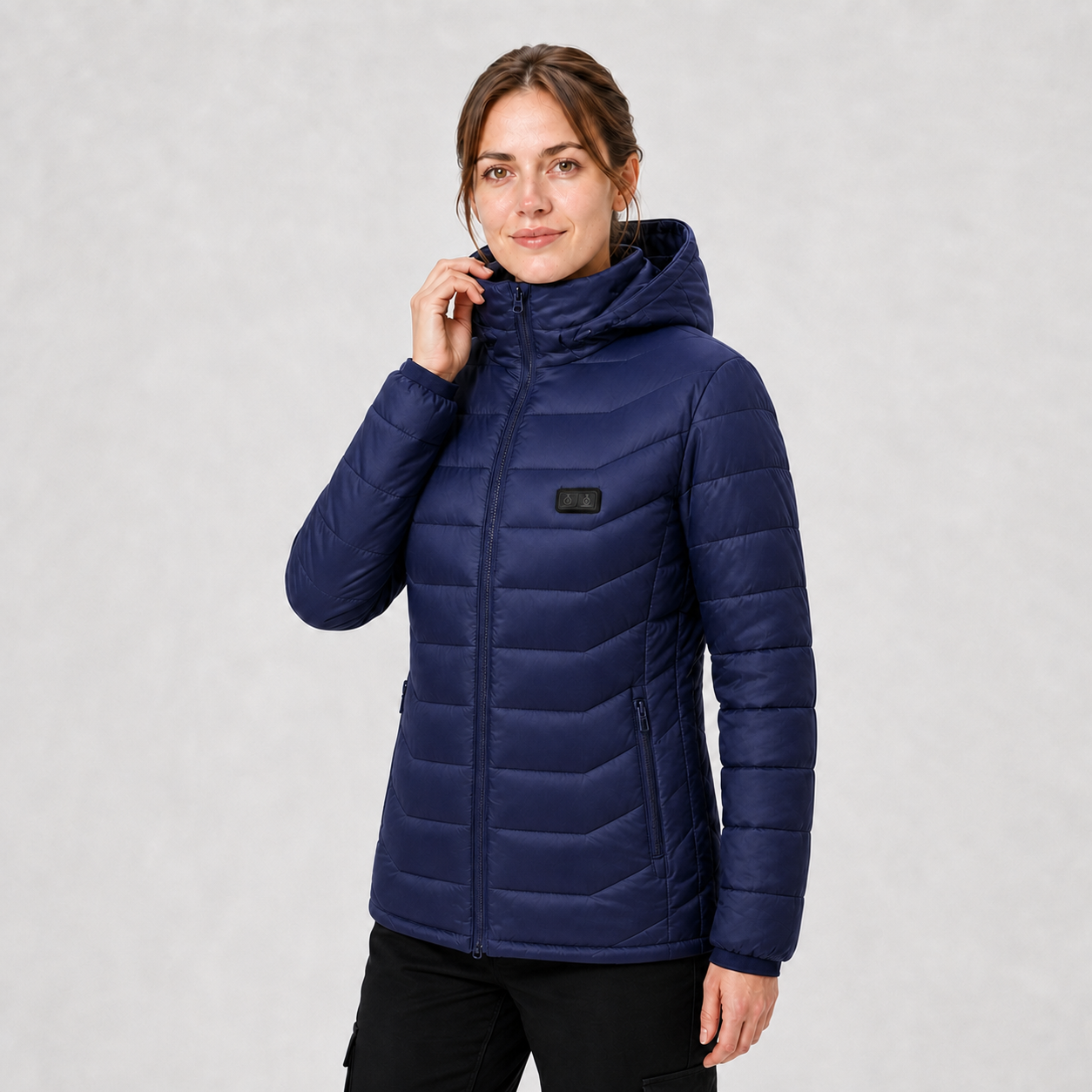 Women‘s Hooded Heated Jacket | All-Day Comfort for Extreme Cold, Blue