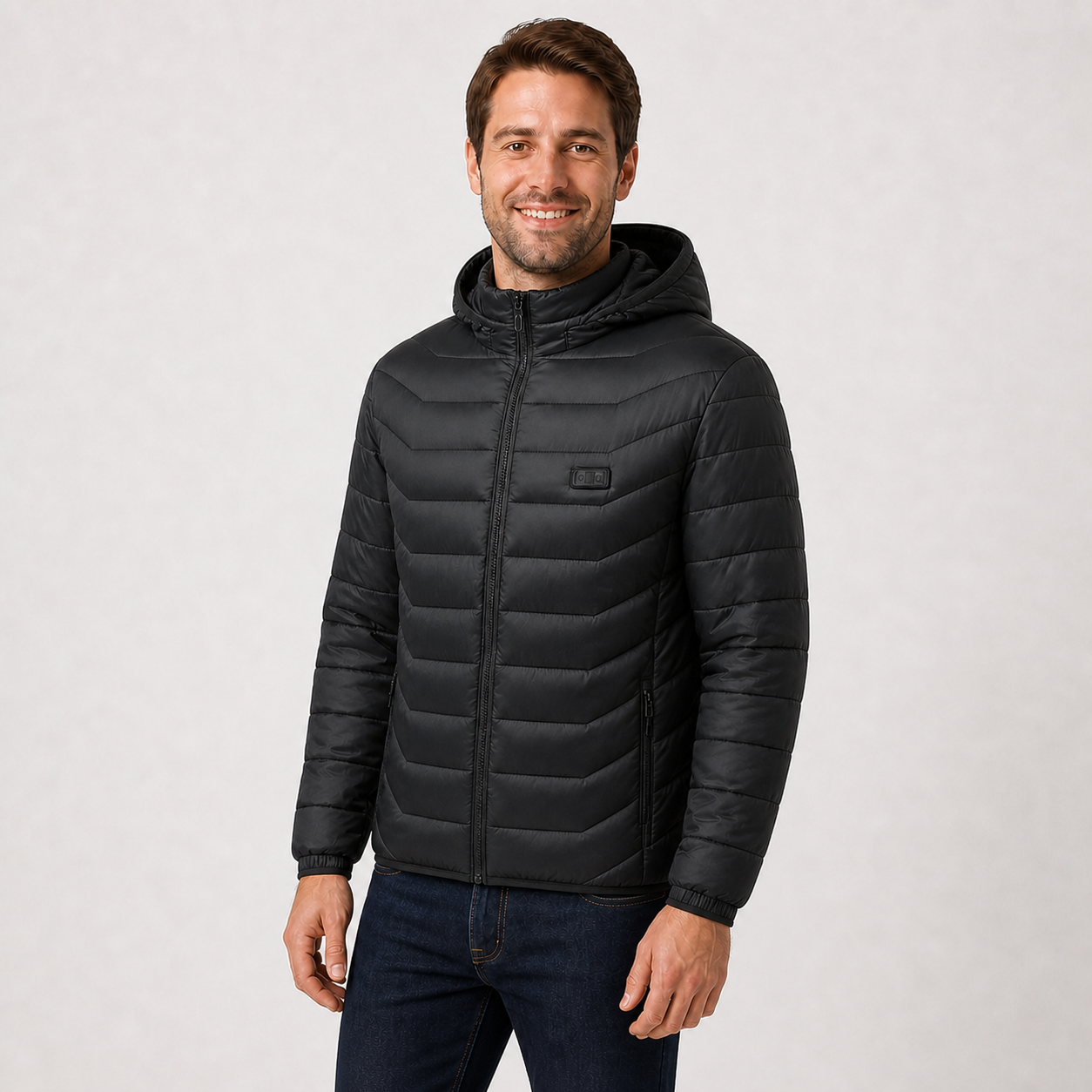 Men‘s Hooded Heated Jacket | All-Day Comfort for Extreme Cold, Black