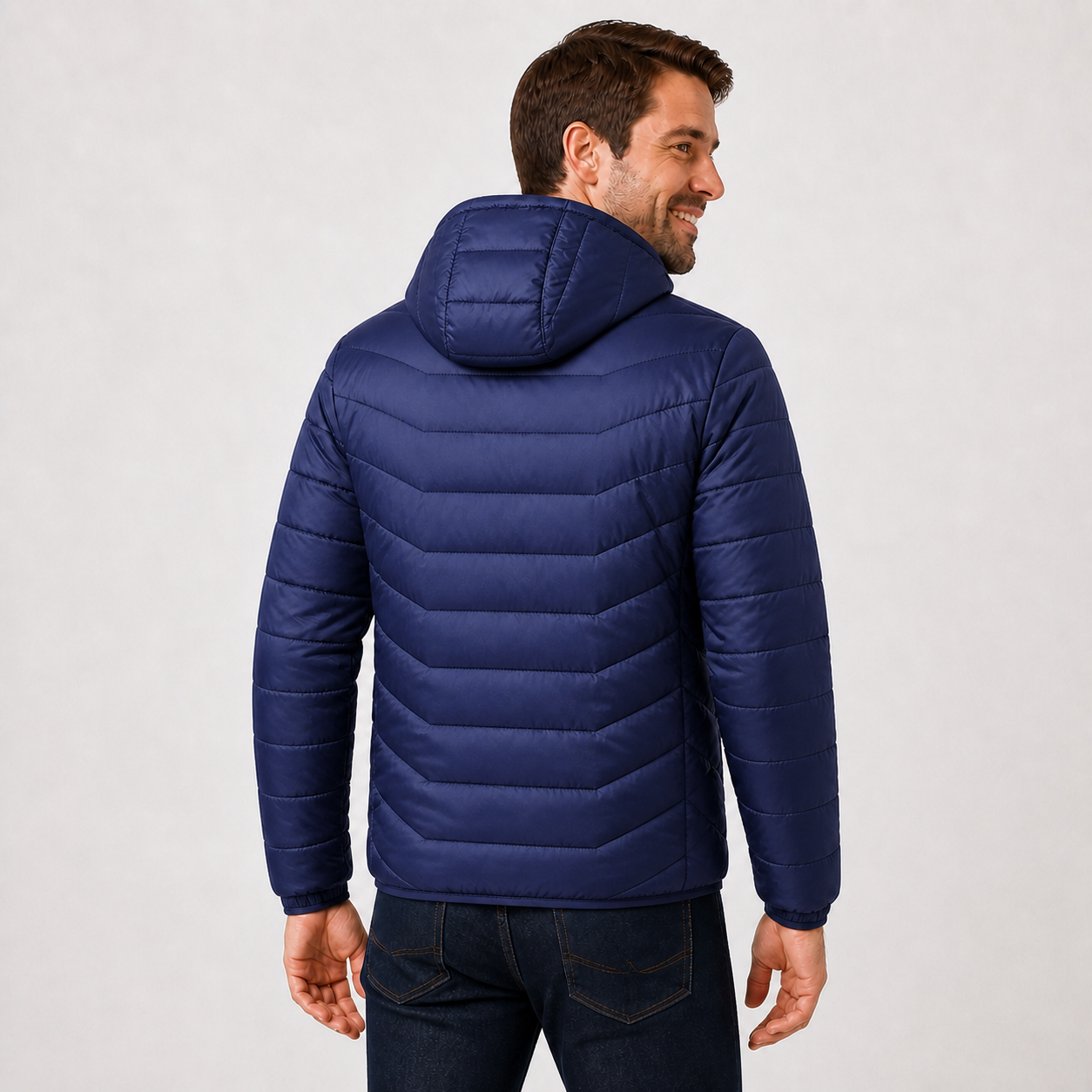 Men‘s Hooded Heated Jacket | All-Day Comfort for Extreme Cold, Blue