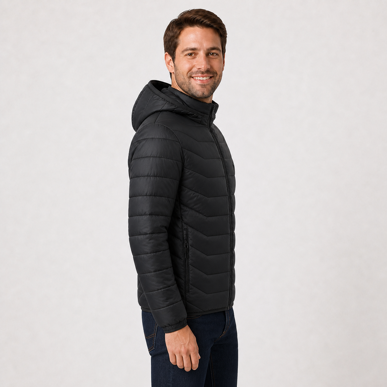 Men‘s Hooded Heated Jacket | All-Day Comfort for Extreme Cold, Black