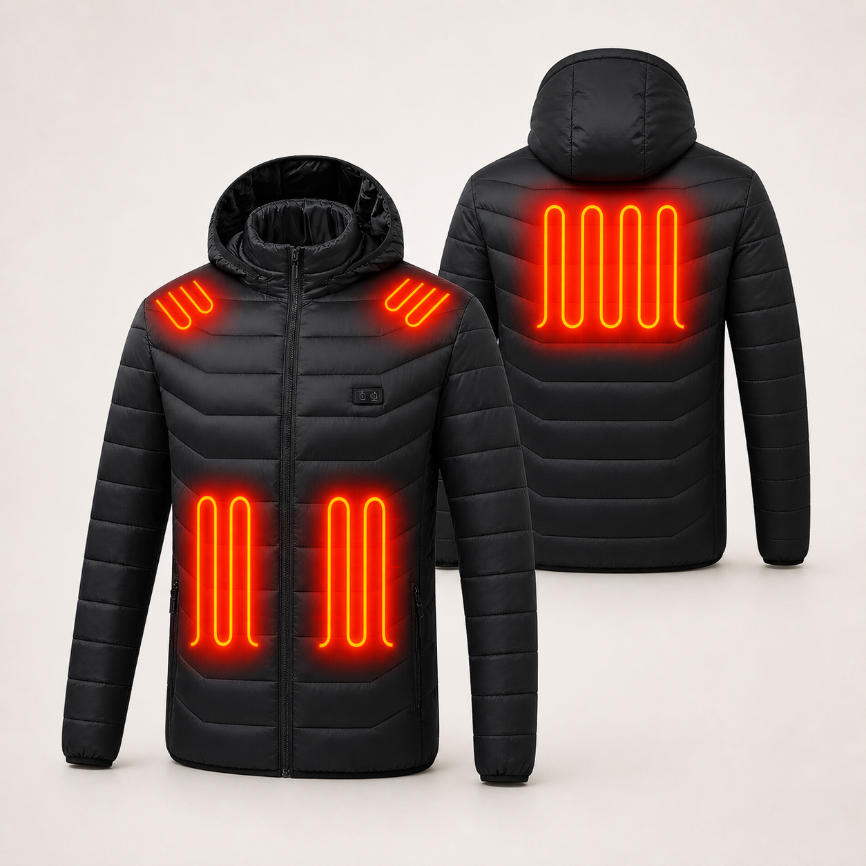 Women‘s Hooded Heated Jacket | All-Day Comfort for Extreme Cold, Black