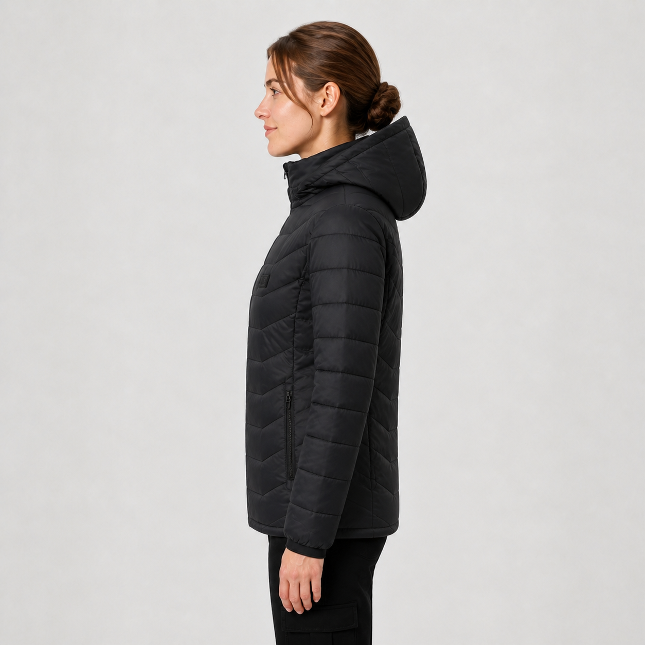 Women‘s Hooded Heated Jacket | All-Day Comfort for Extreme Cold, Black