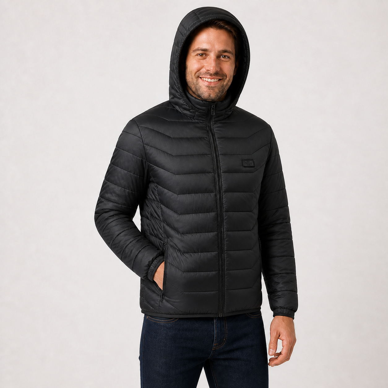 Men‘s Hooded Heated Jacket | All-Day Comfort for Extreme Cold, Black