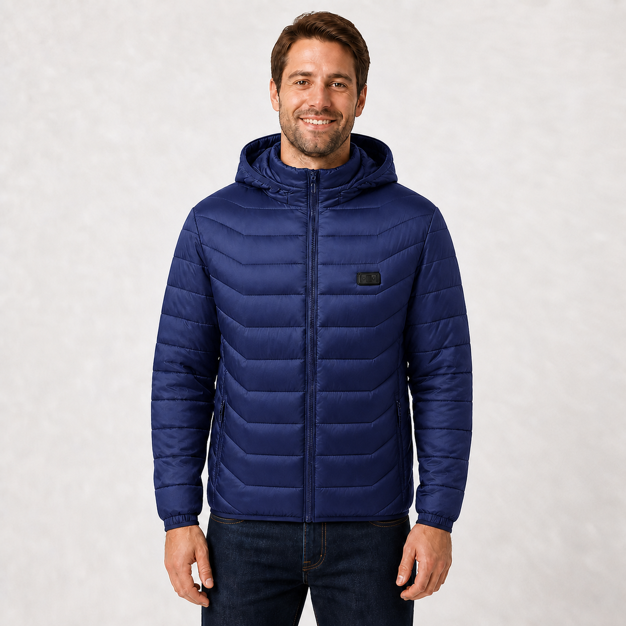 Men‘s Hooded Heated Jacket | All-Day Comfort for Extreme Cold, Blue