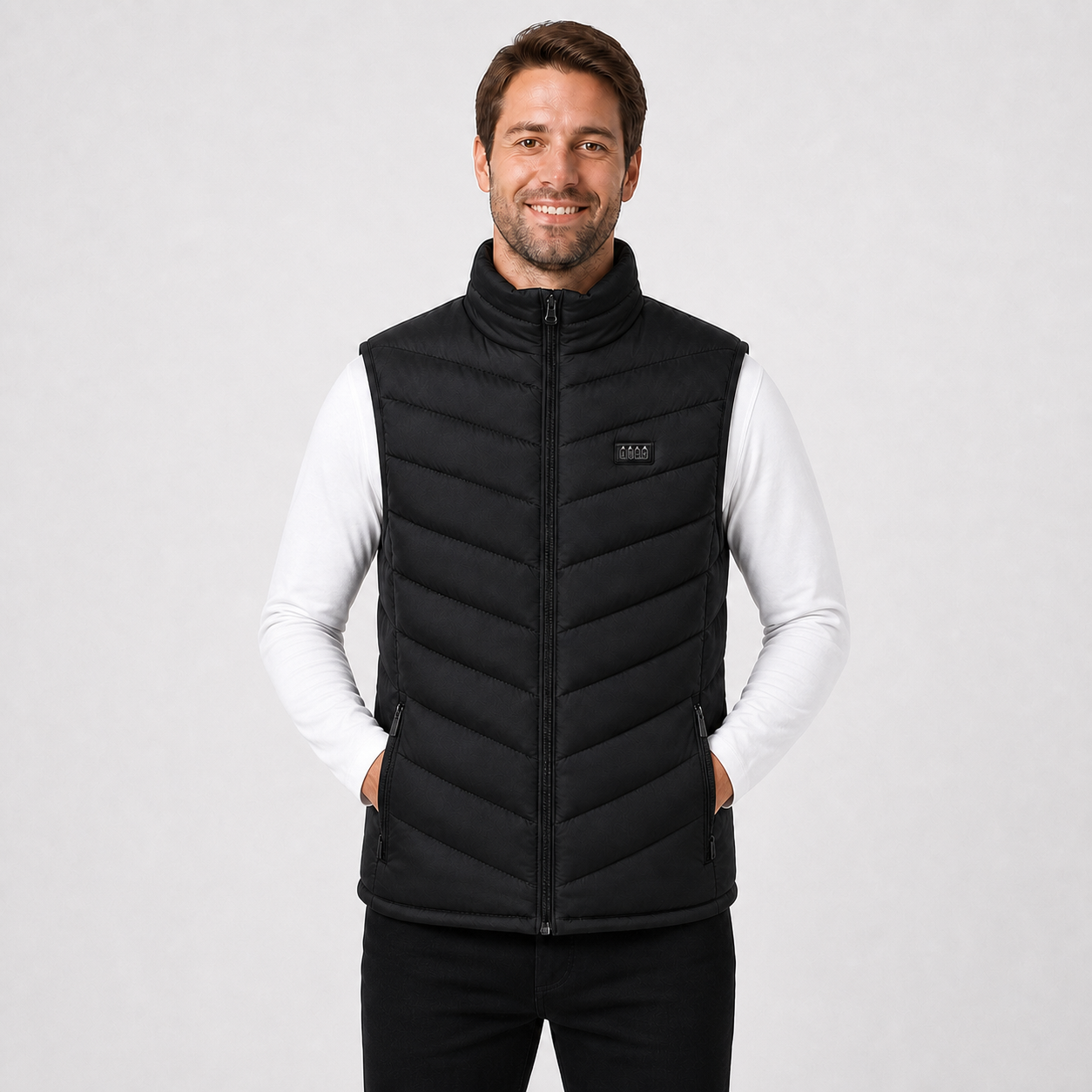 Men's Multi-Zone USB Heated Vest | Adjustable Heat for Outdoor | Black