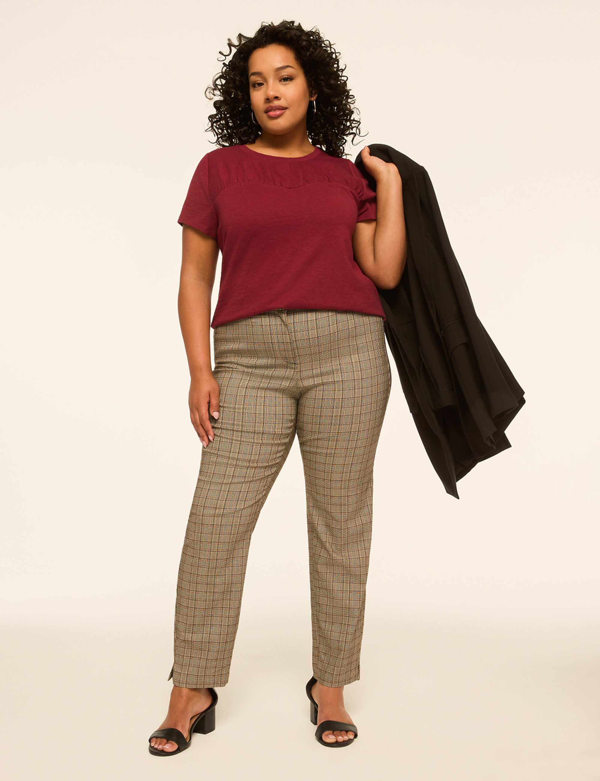 Short-Sleeve Sweetheart-Seamed Top