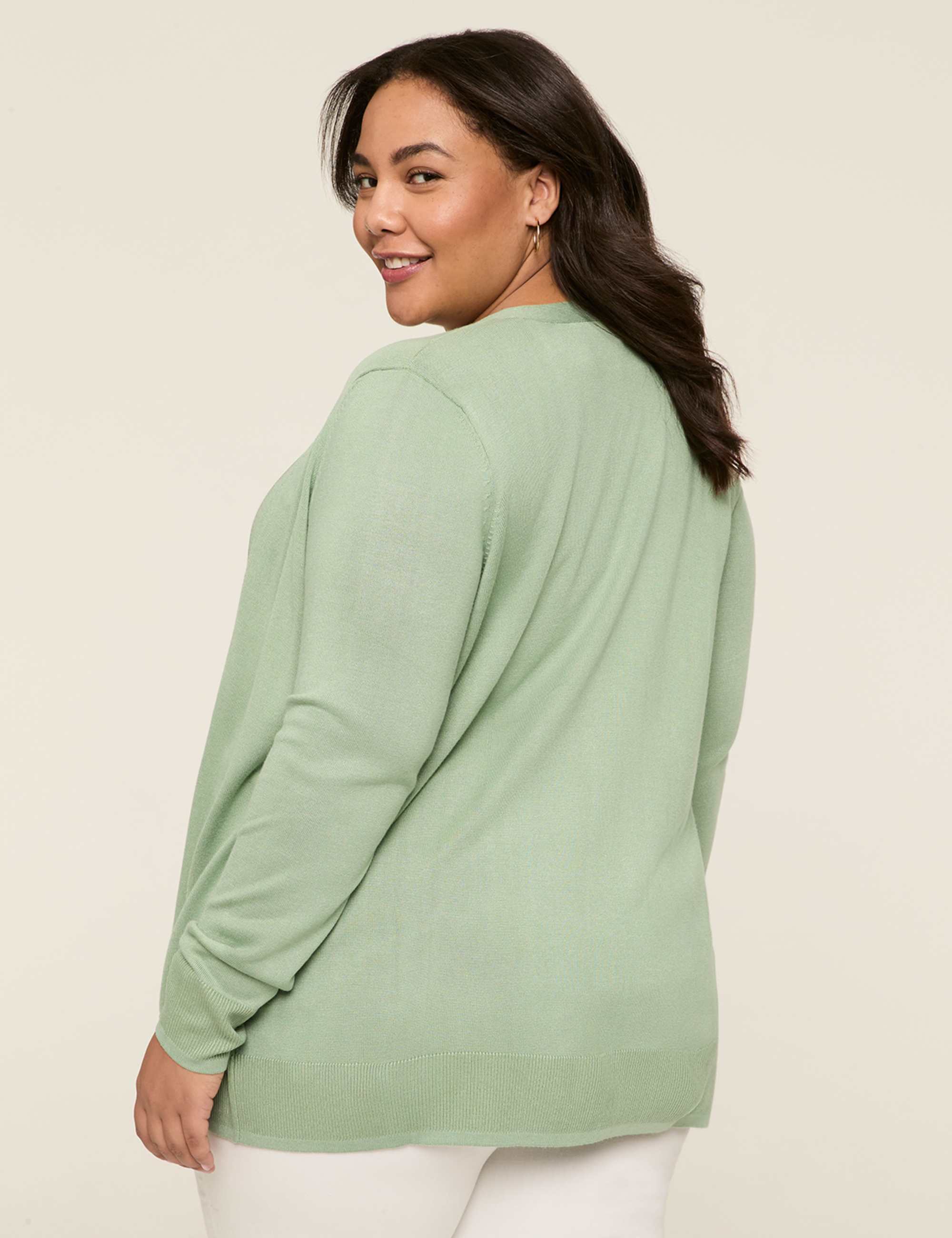 Modern Long-Sleeve Open-Front Cardigan