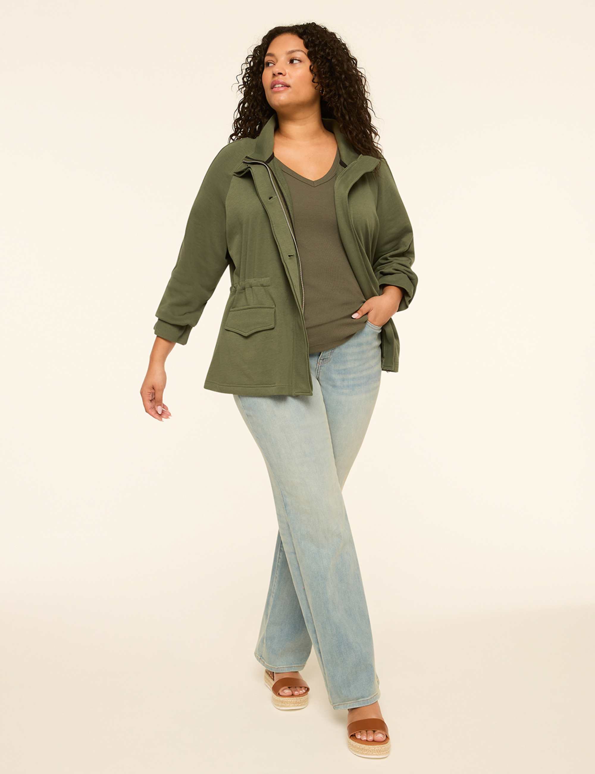 French Terry High-Collar Jacket