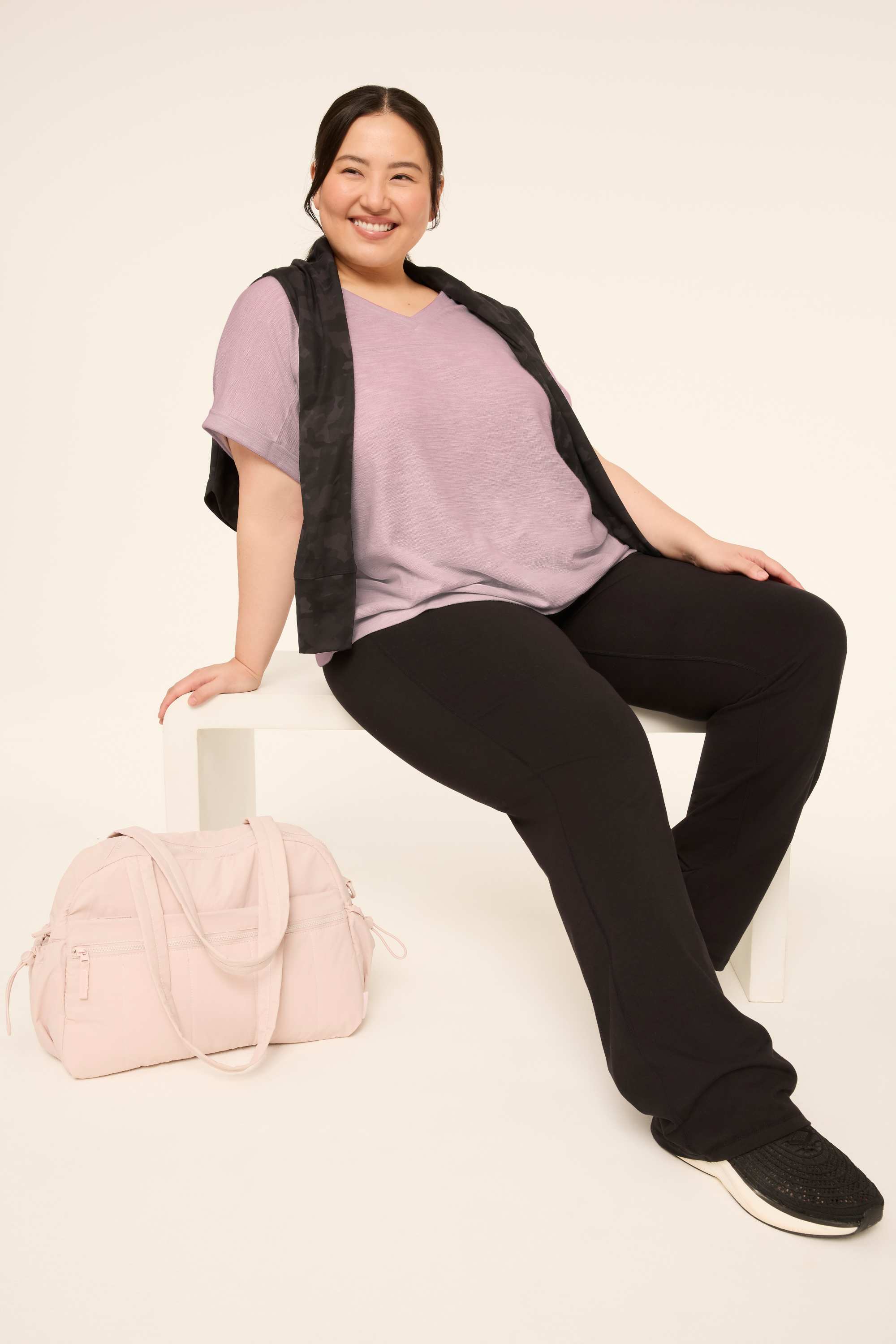 LIVI Textured V-Neck Top