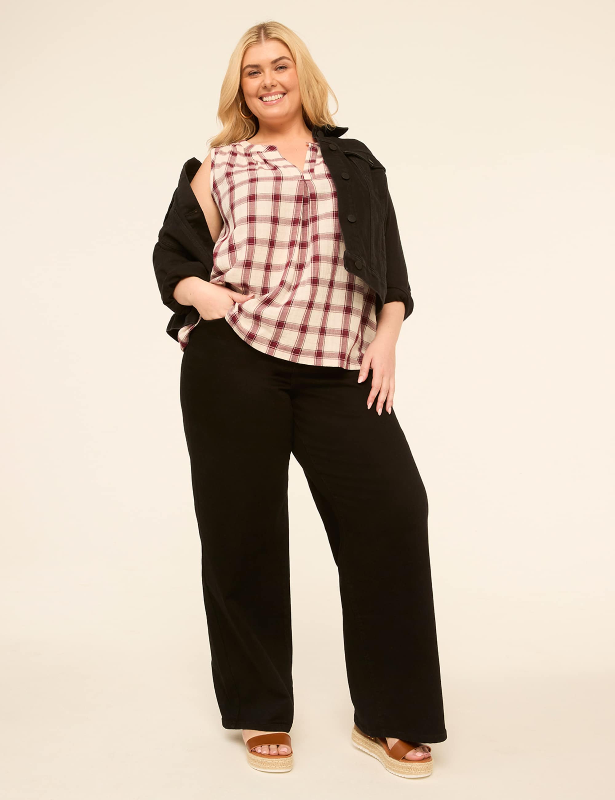 Pintuck Notch-Neck Tank
