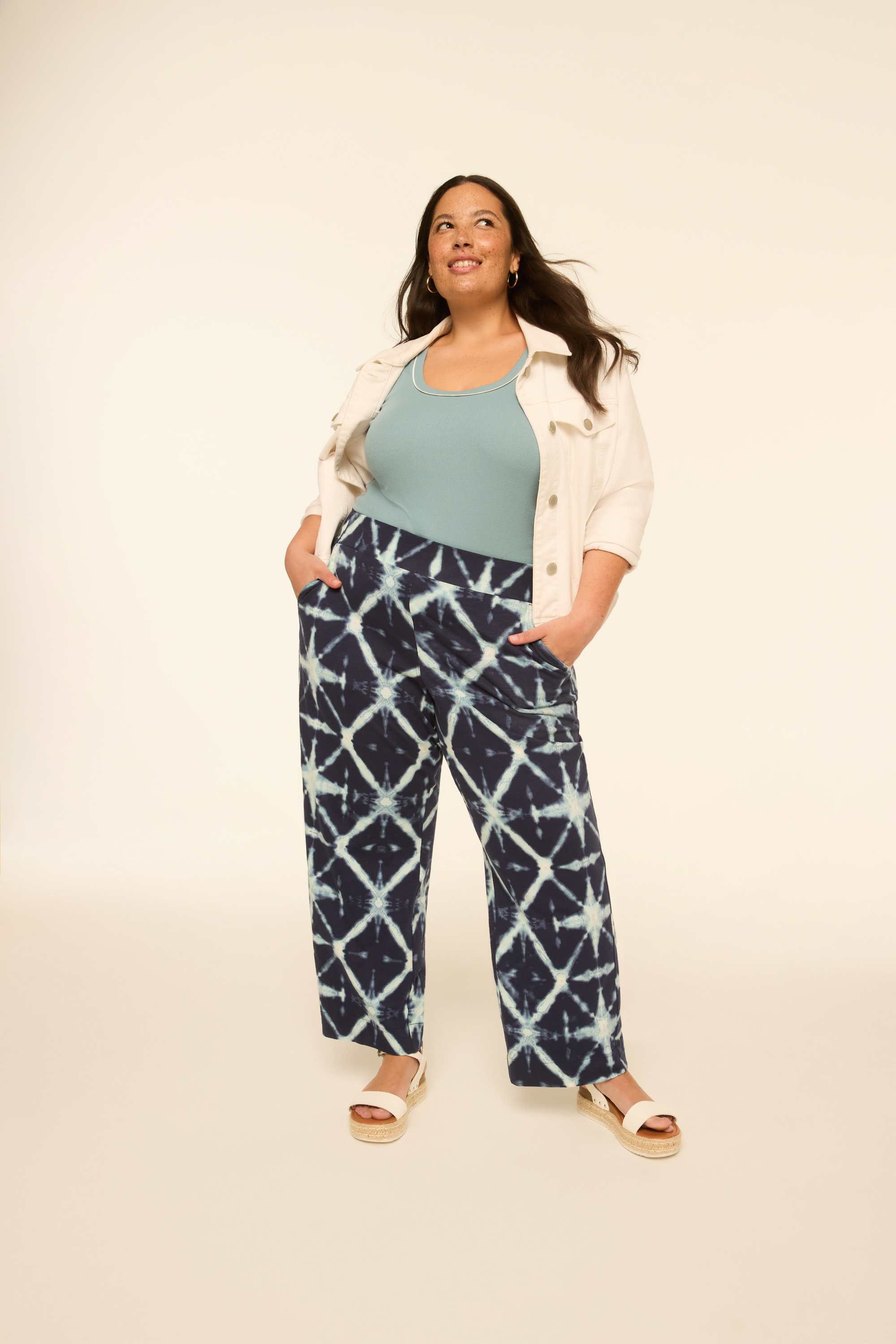 Slub Knit Pull-On Straight Leg Pant