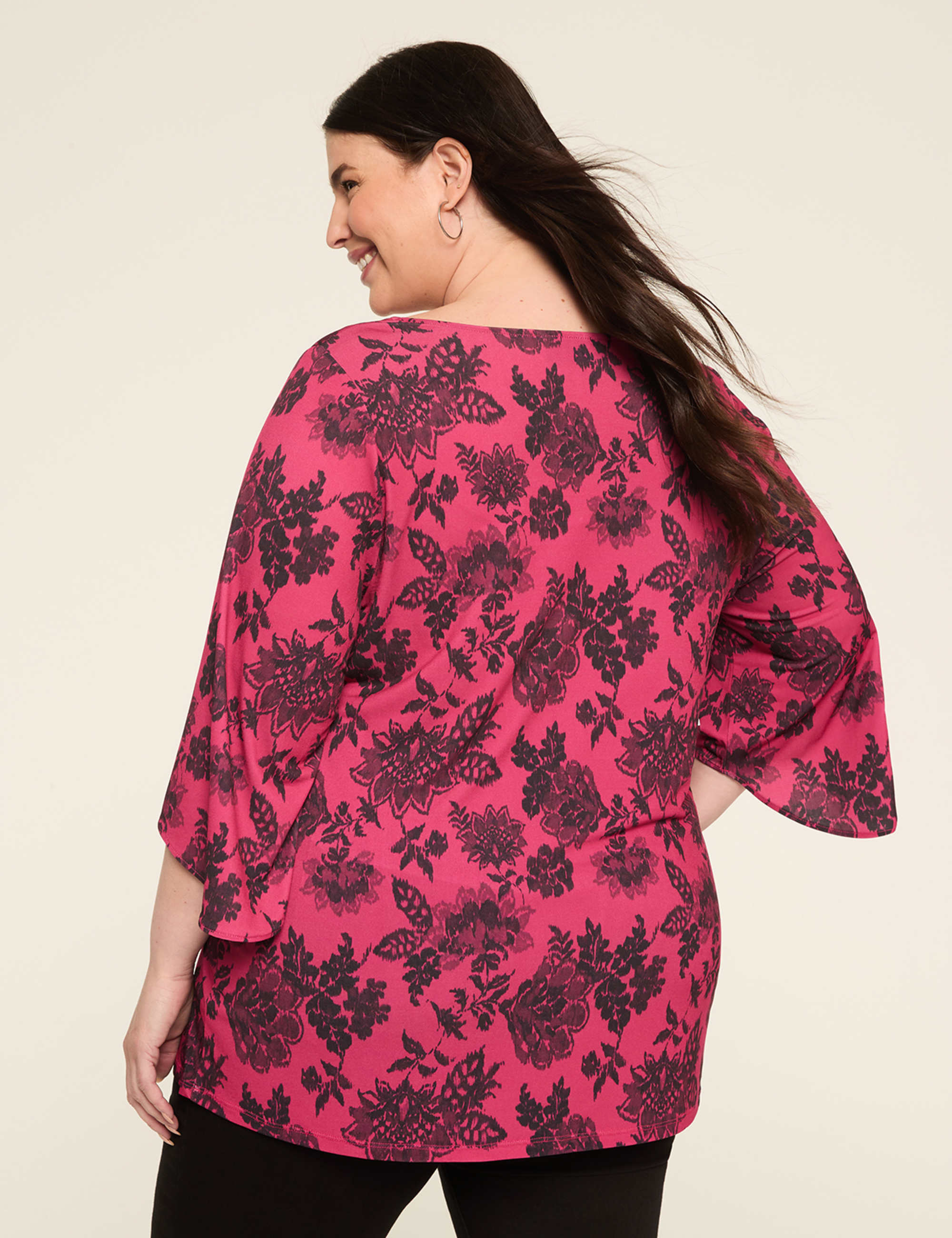 3/4-Sleeve V-Neck Tunic Top