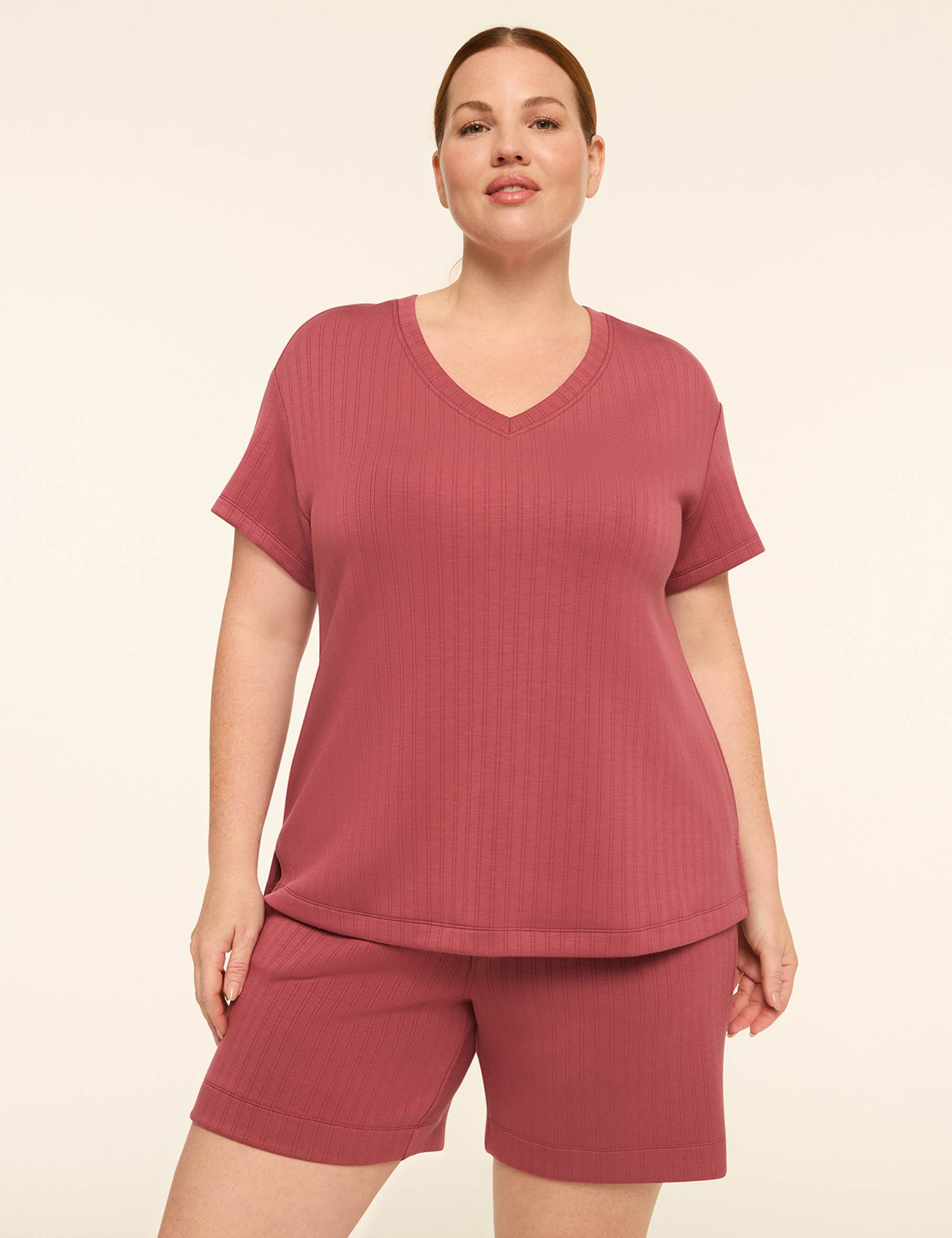 LIVI Wide Rib Journey V-Neck Top