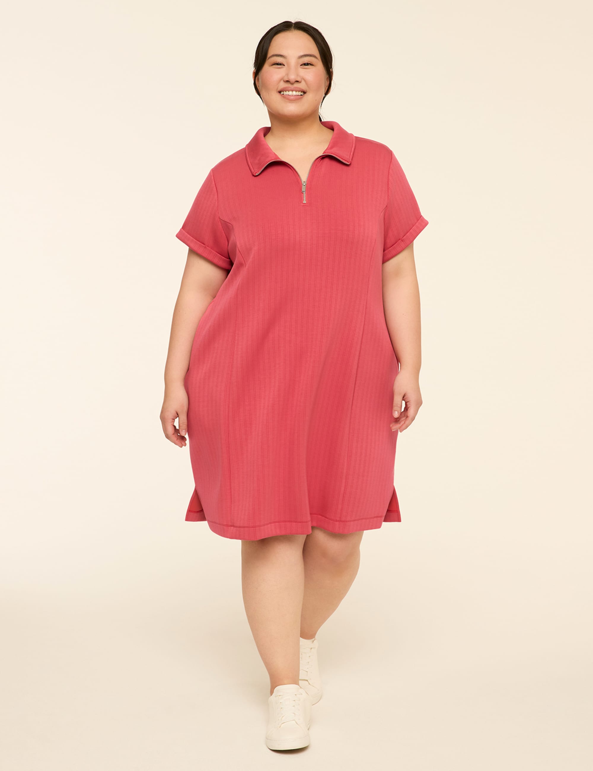 LIVI Wide Rib Journey Half-Zip Dress