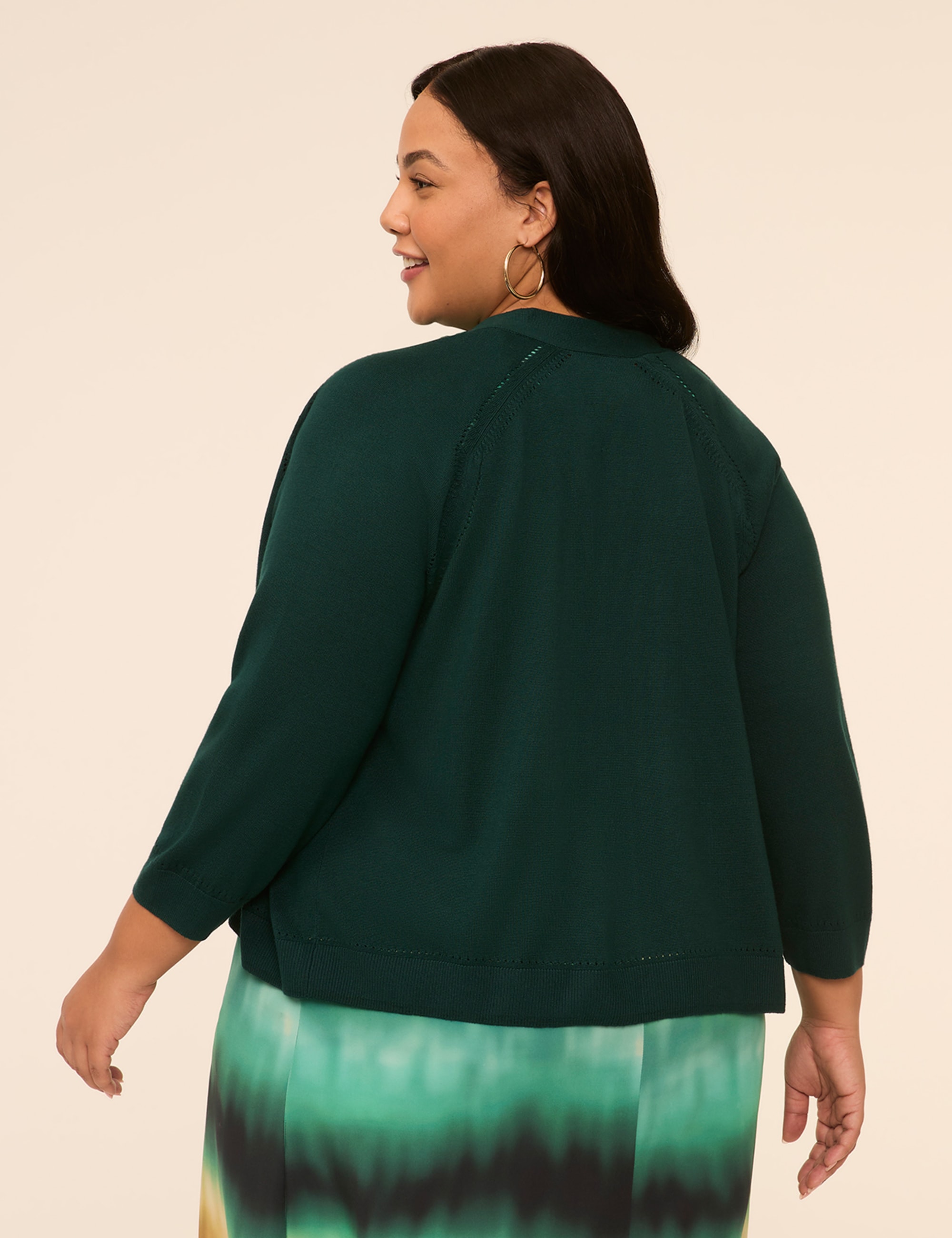 3/4-Sleeve Open-Front Shrug