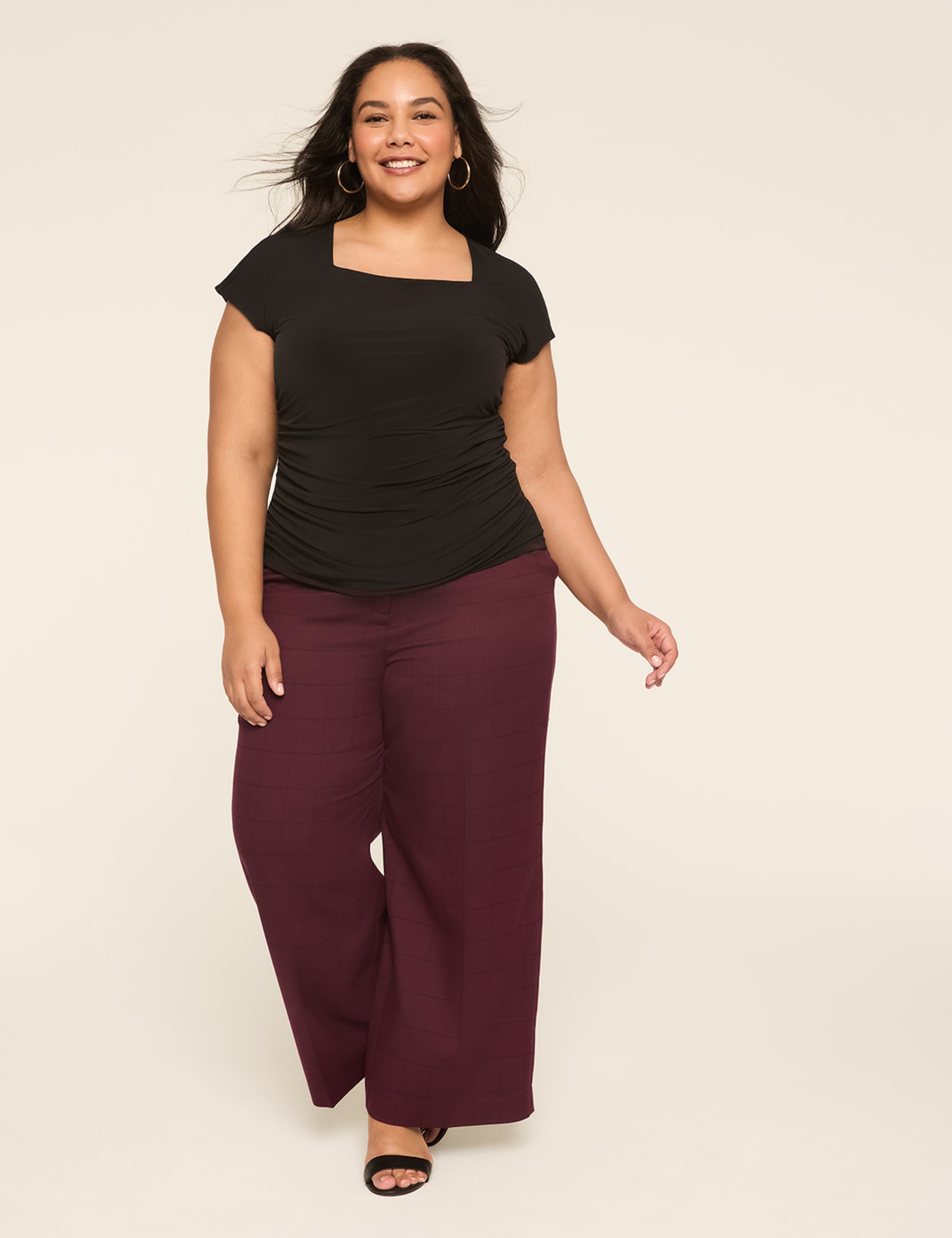 Square-Neck Side-Ruched Top