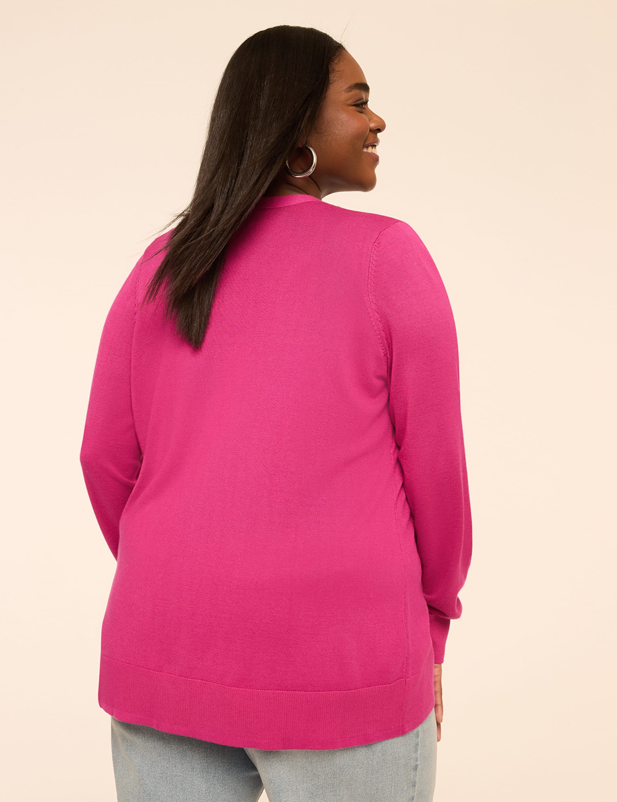 Modern Long-Sleeve Open-Front Cardigan