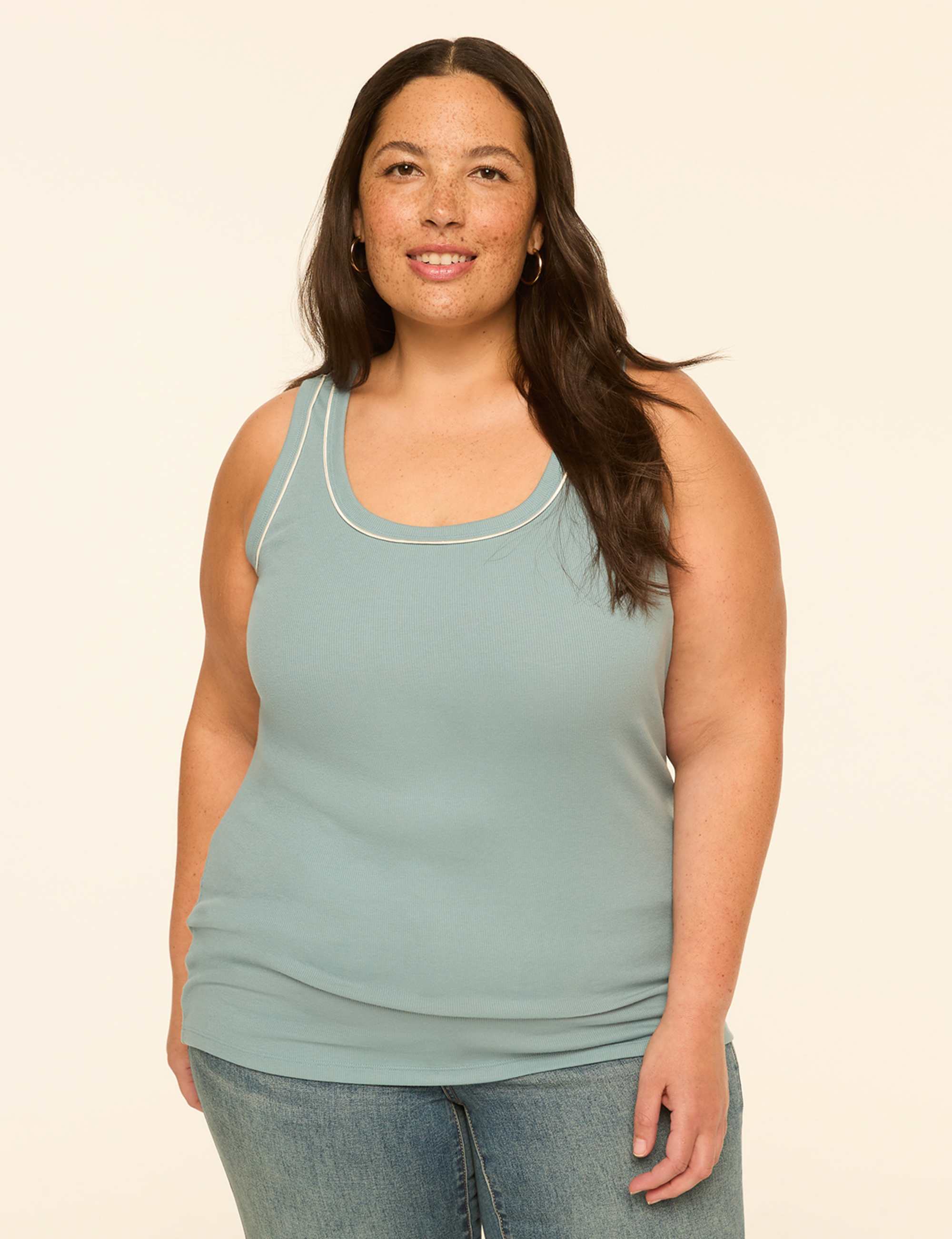 Scoop-Neck Rib Tank