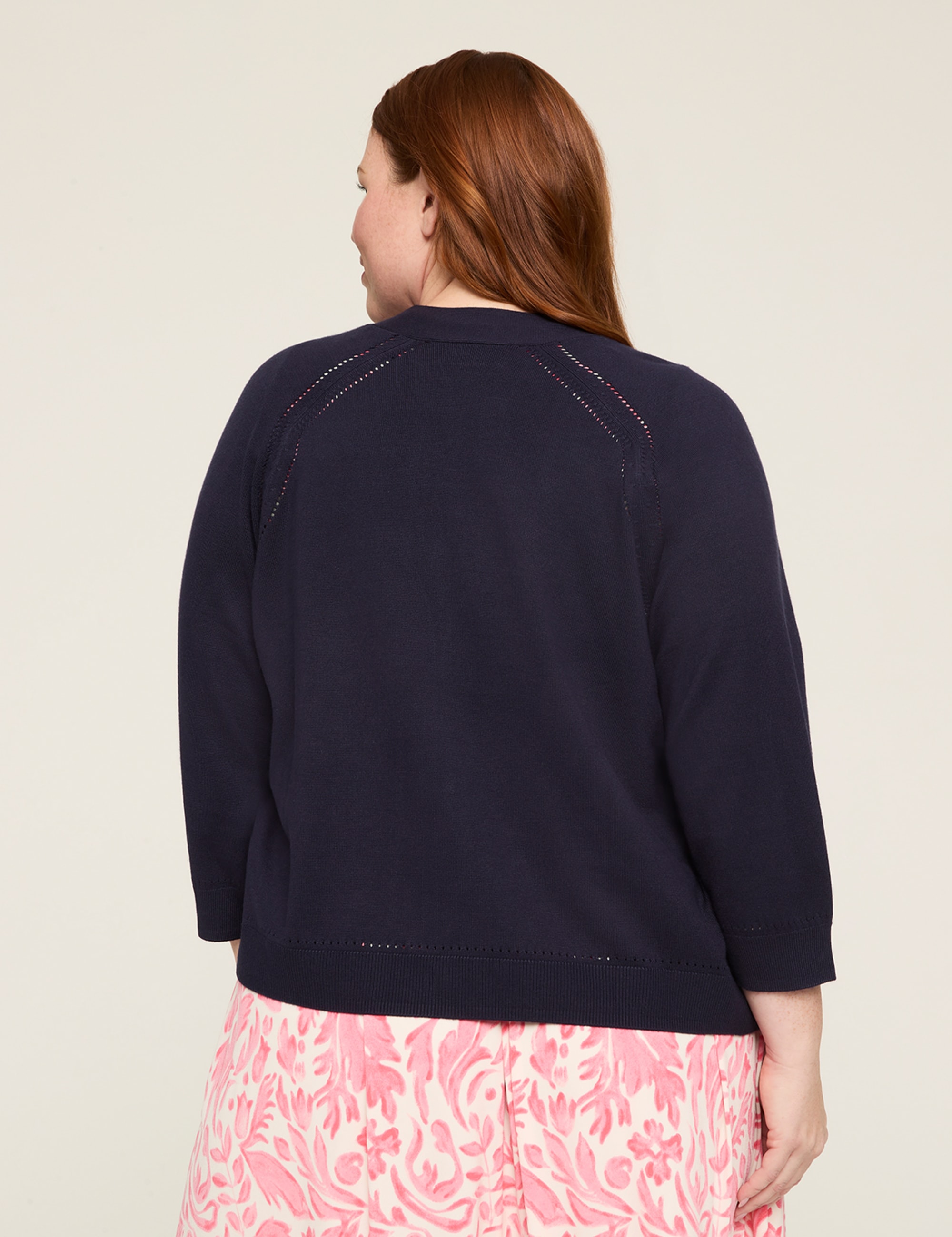 3/4-Sleeve Open-Front Shrug
