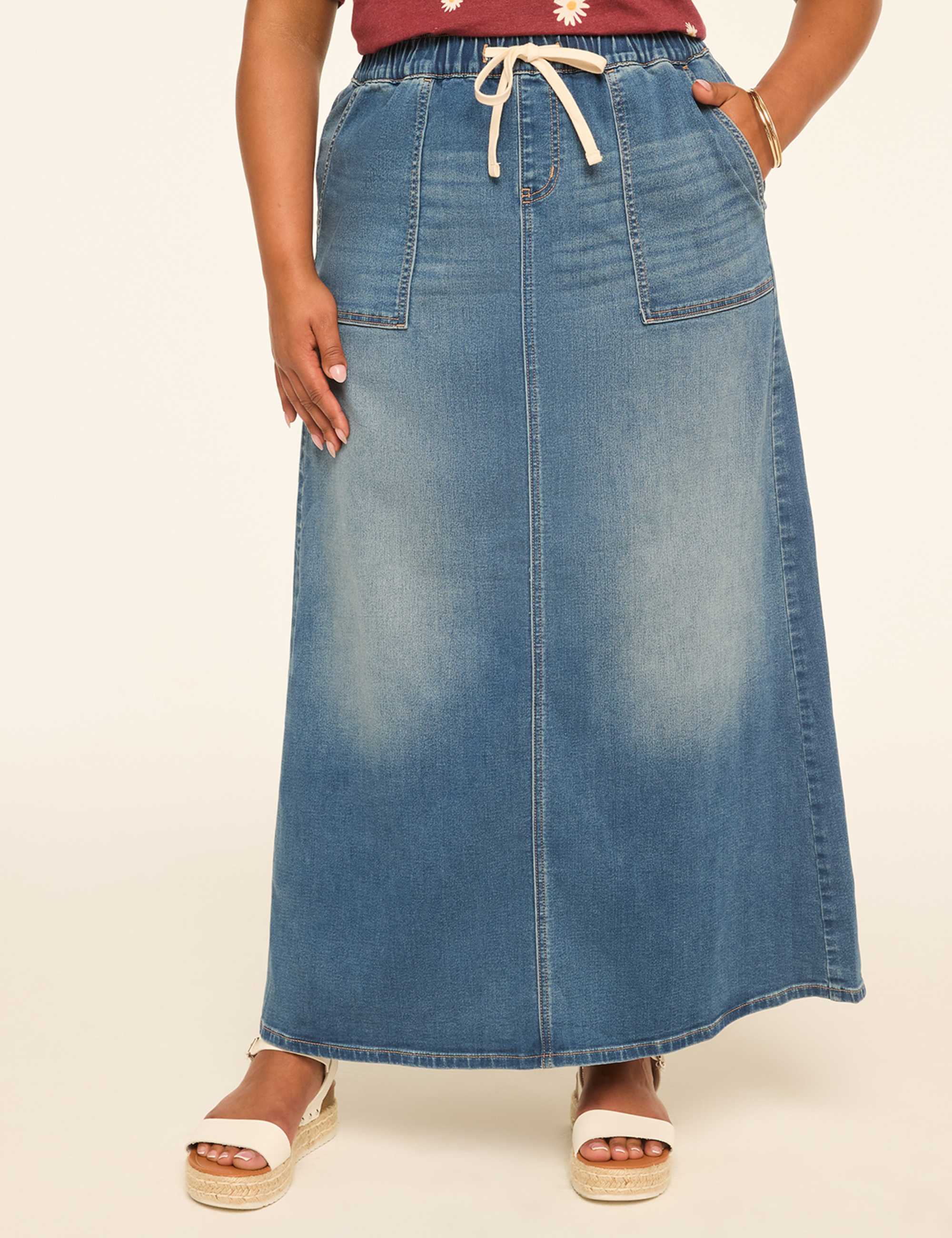 Cloud Knit Pull-On Utility Maxi Skirt