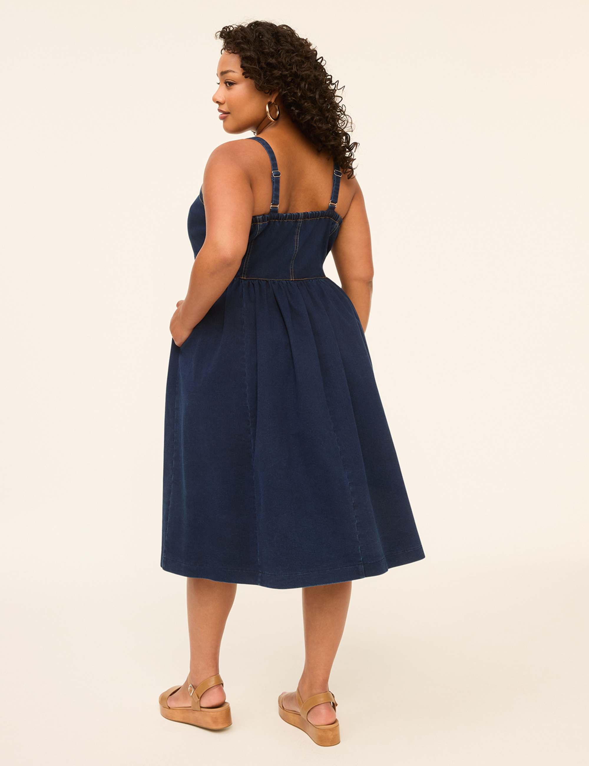 Knit Denim Midi Dress