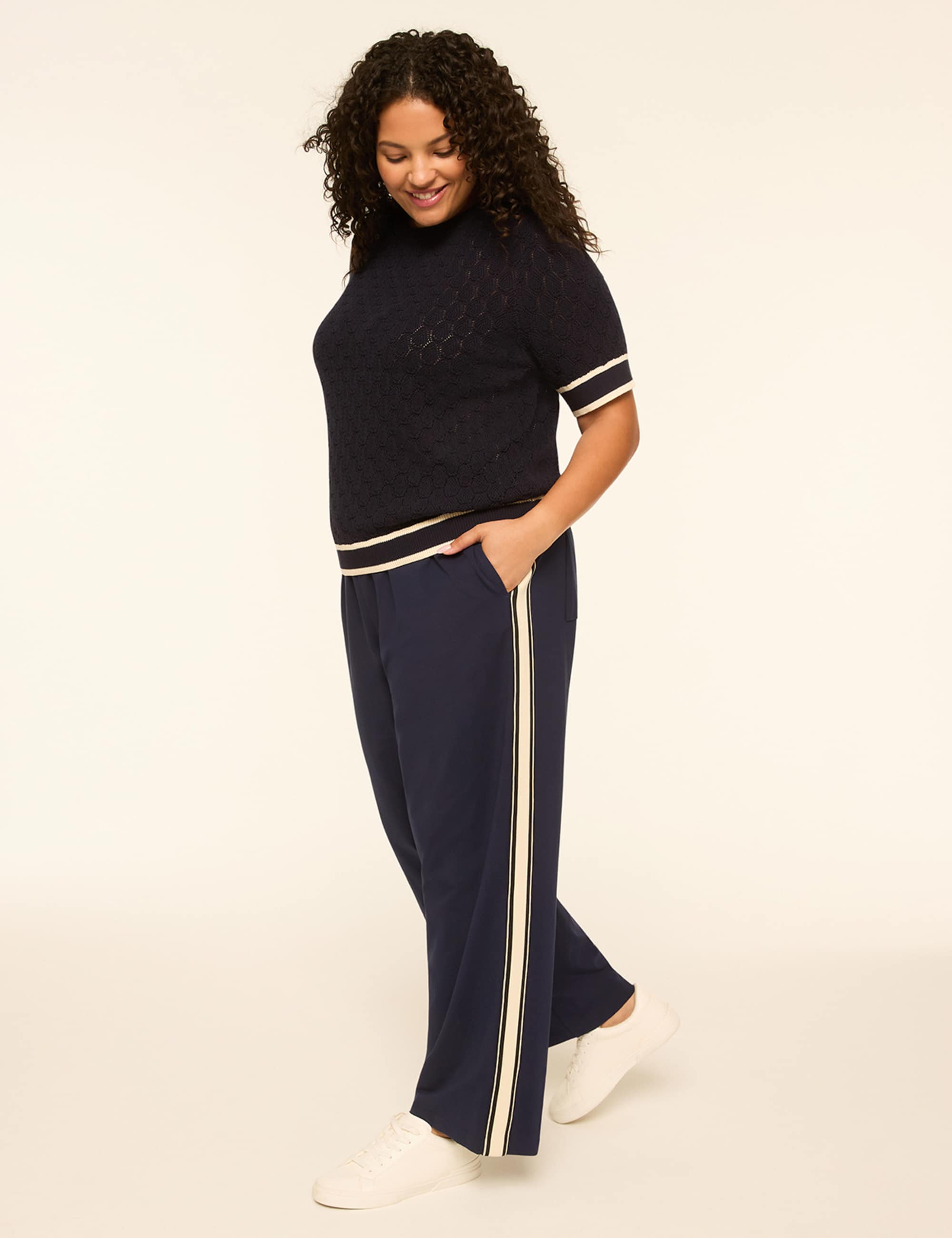 Knit Pull-On Wide Leg Pant