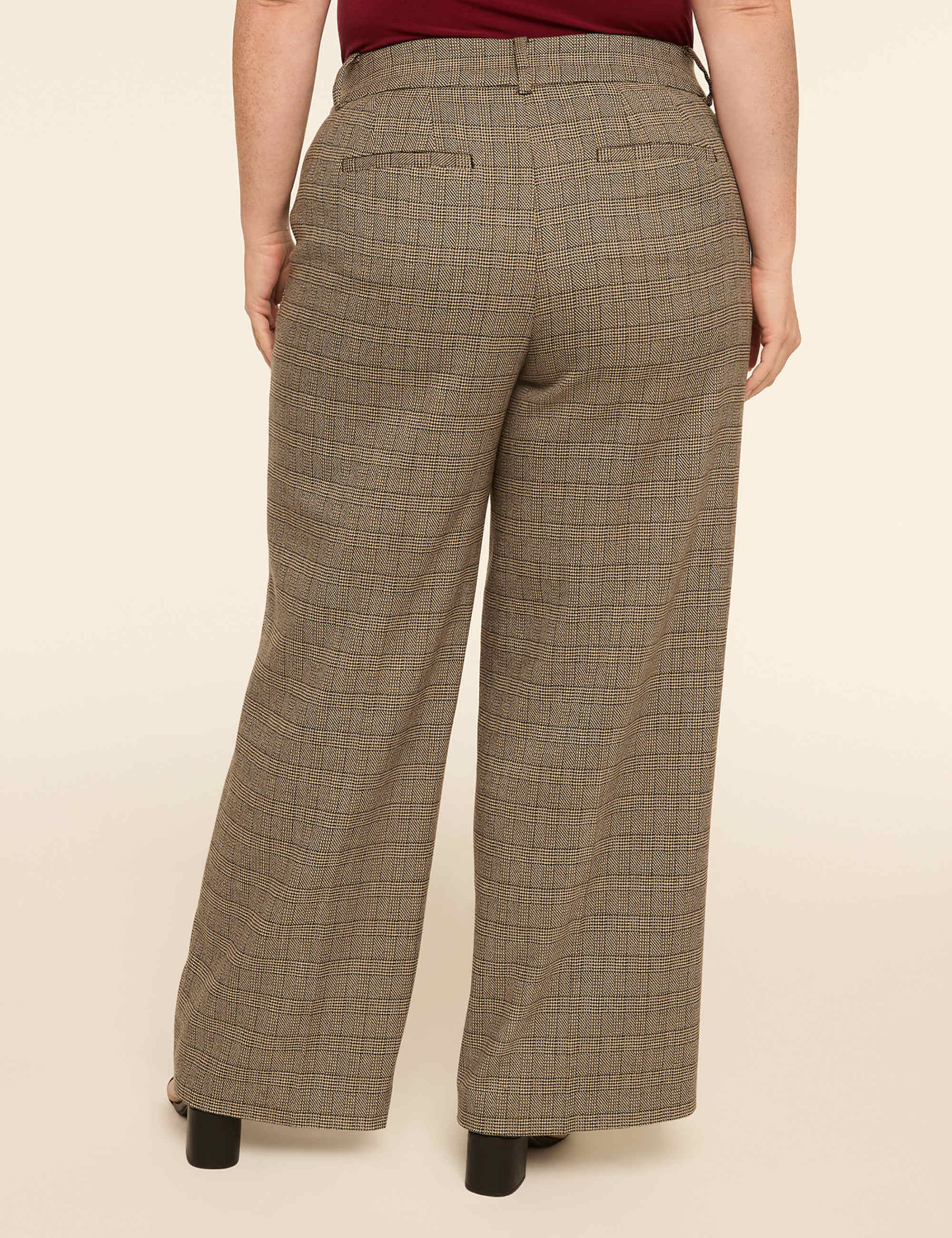 Perfect Drape High-Rise Wide Leg Plaid Pant
