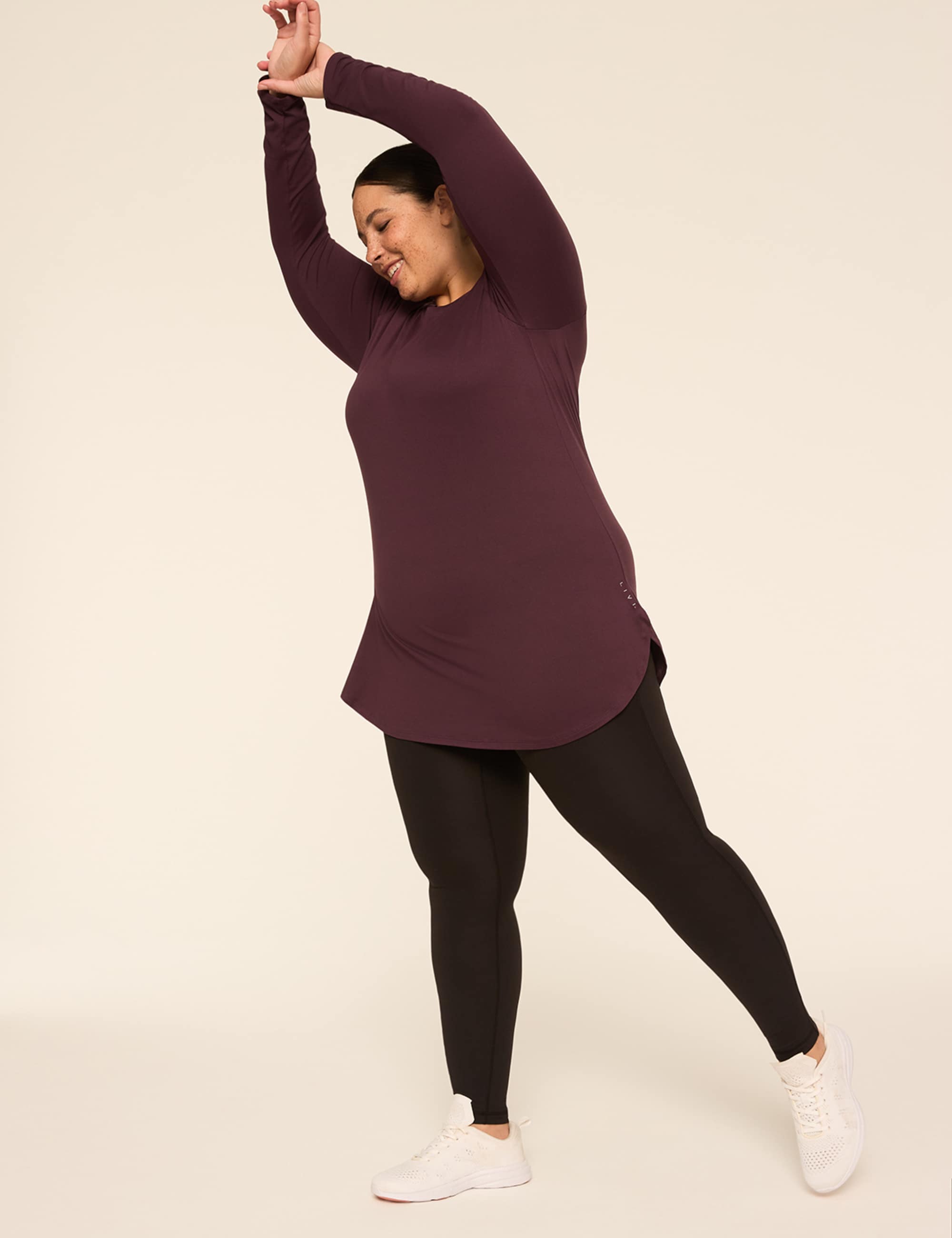 LIVI Soft Boatneck Ruched-Sleeve Tunic