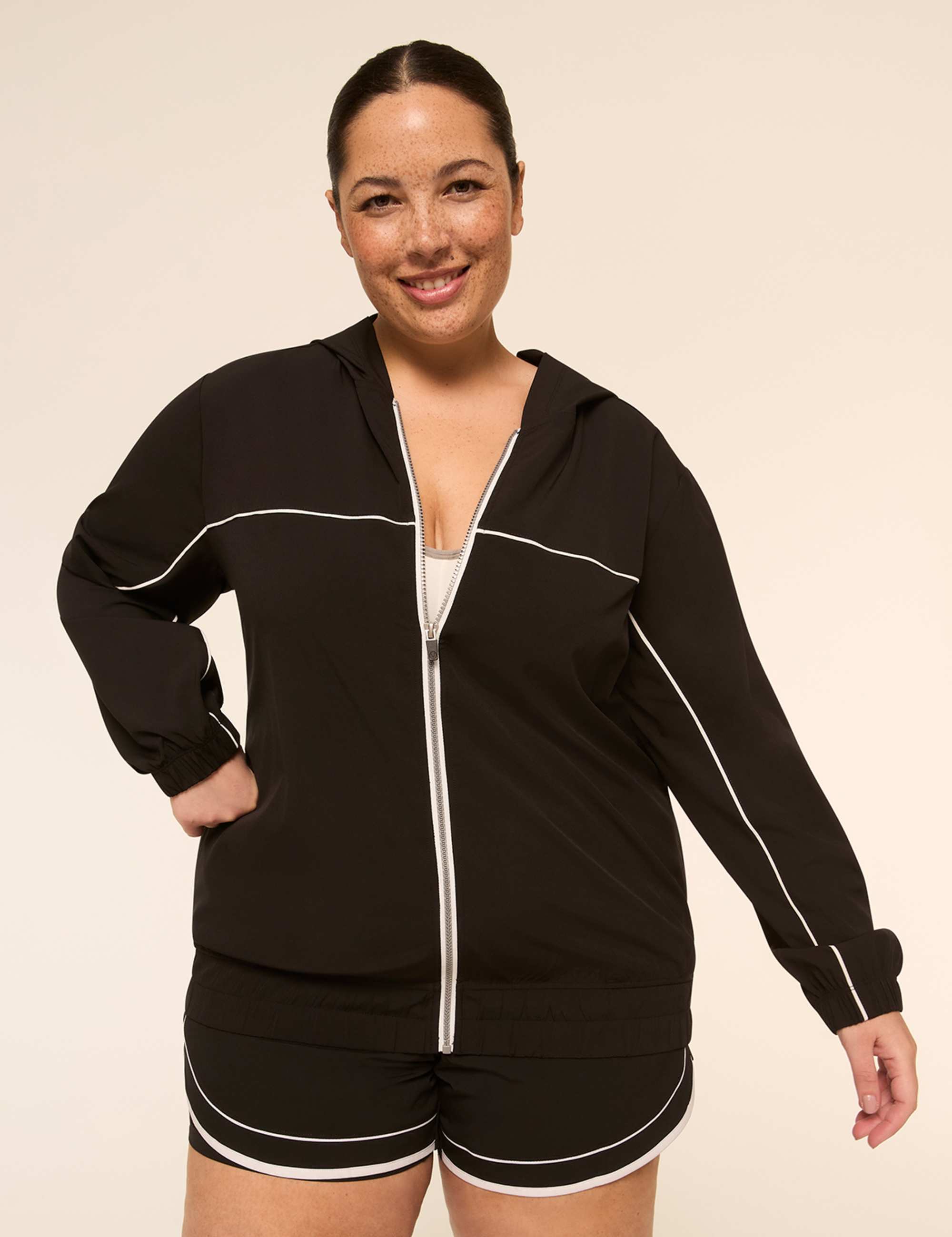 LIVI Stretch Woven Full-Zip Hooded Jacket