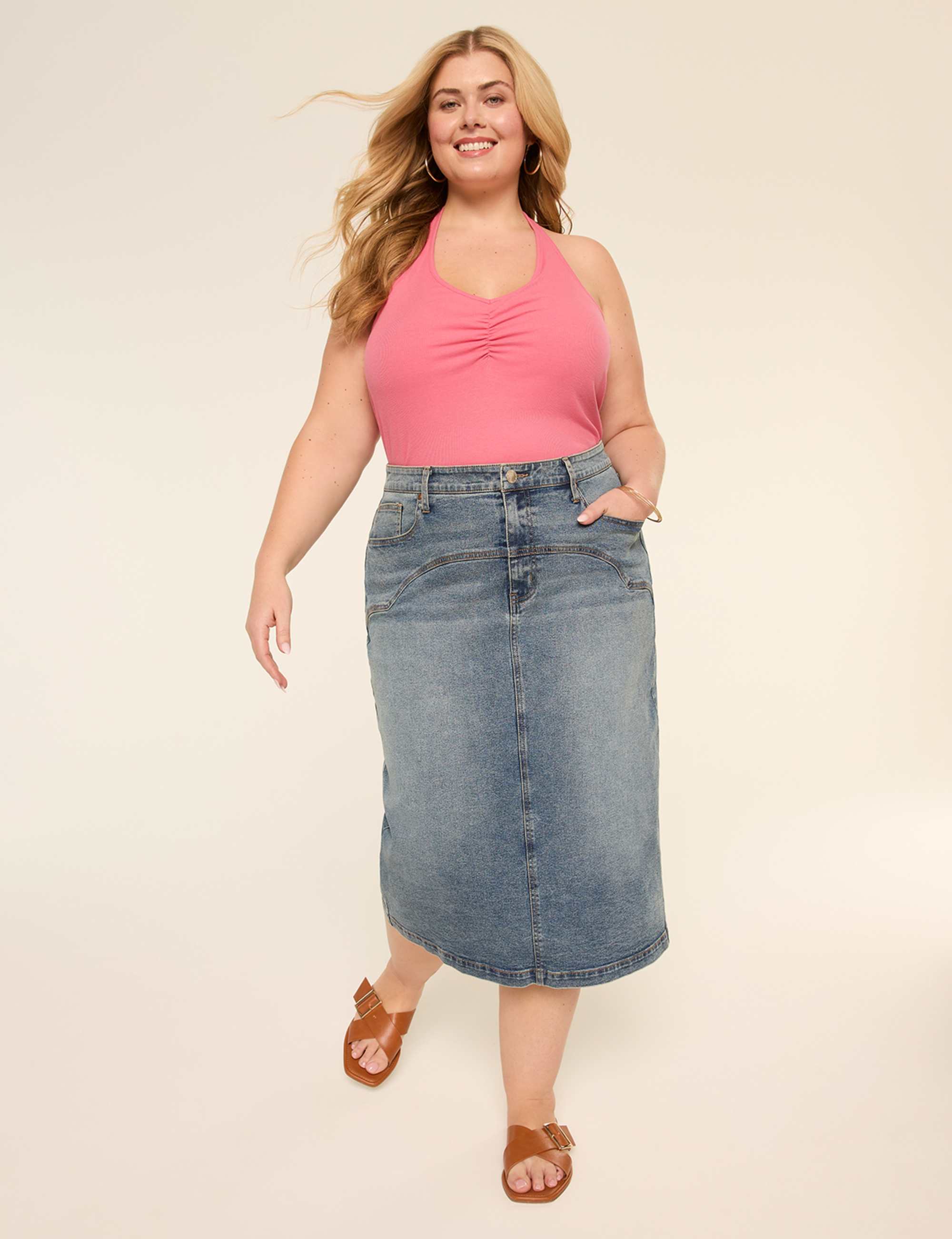 Denim Midi Skirt
