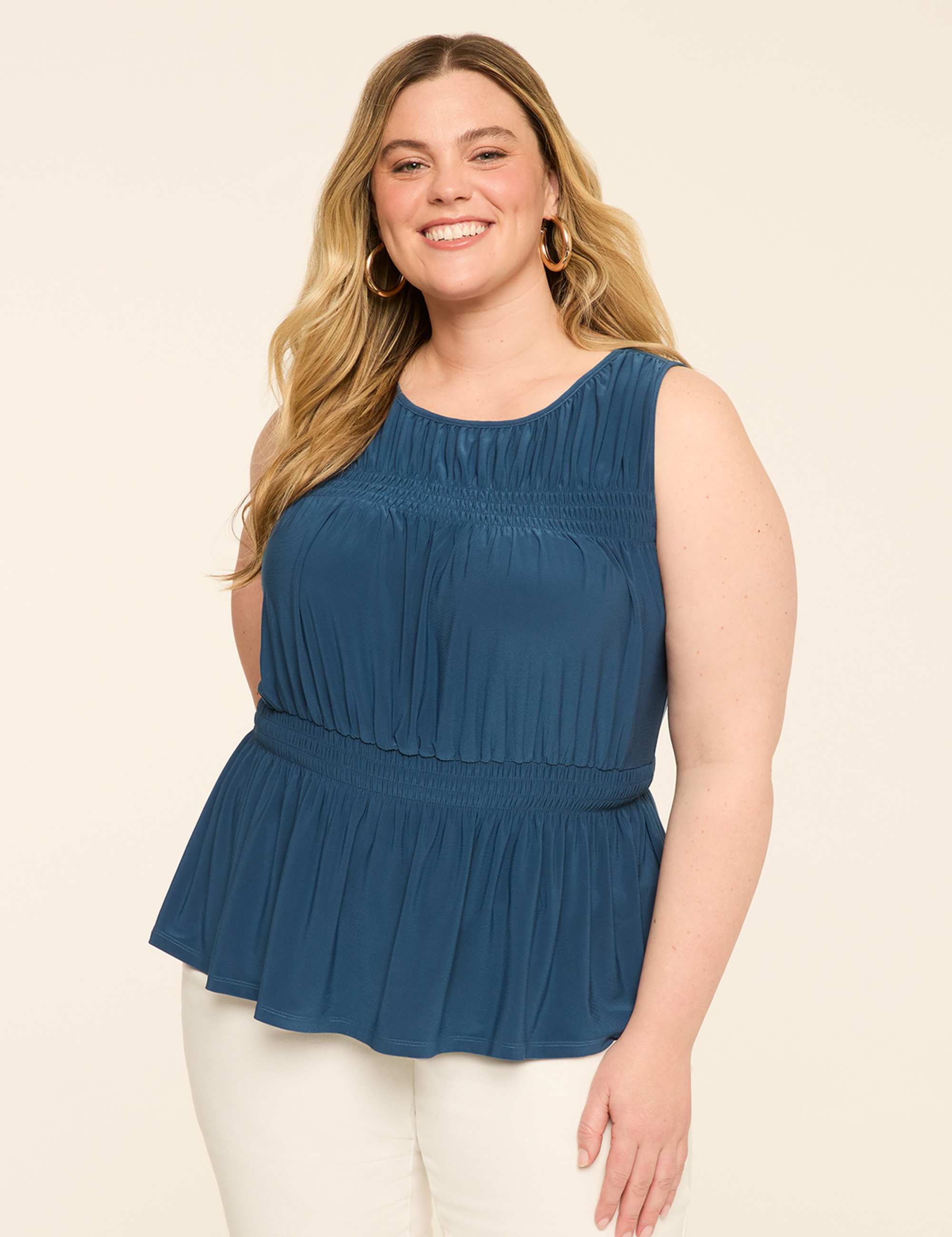 Smocked Peplum Tank