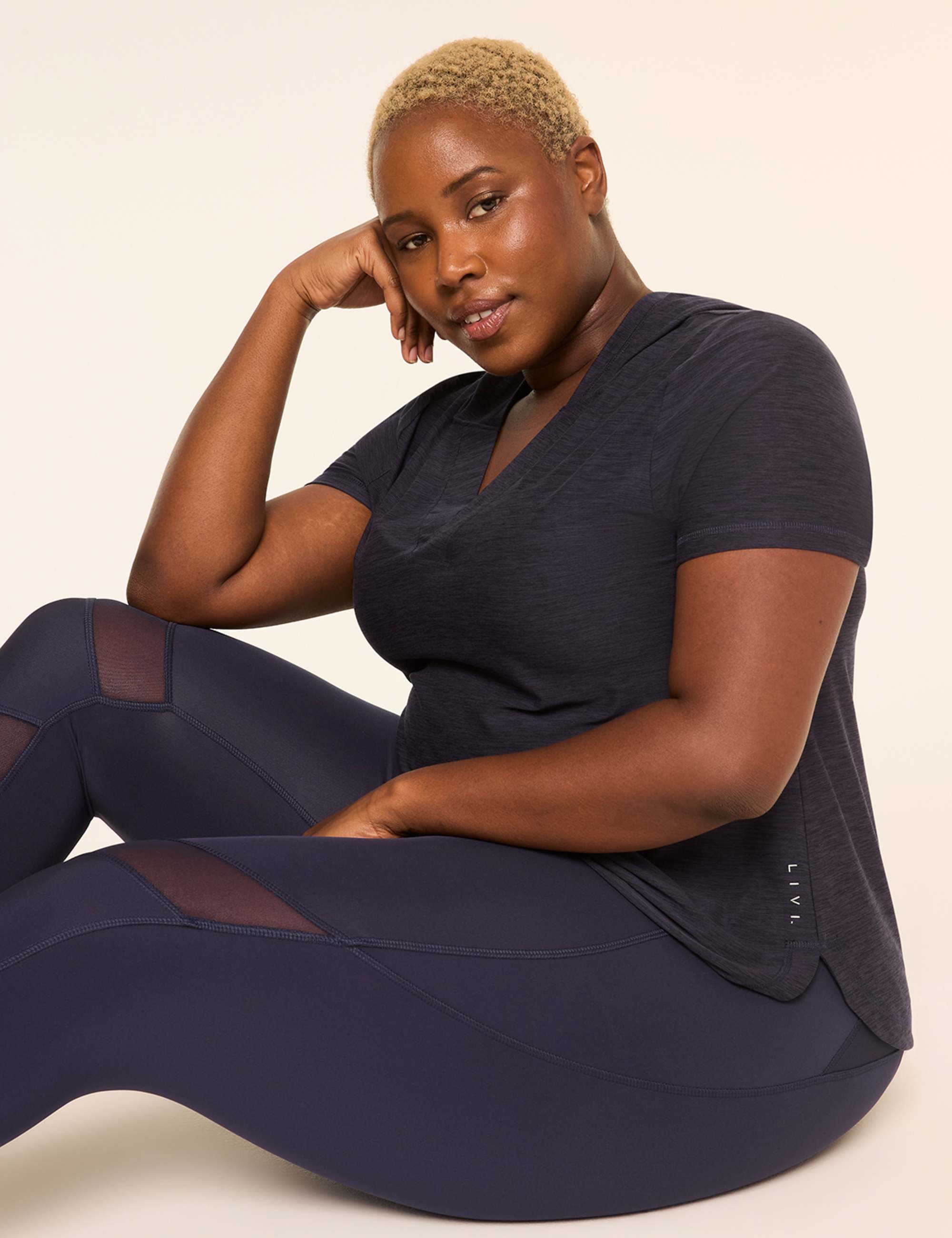 LIVI Soft Short-Sleeve V-Neck Hoodie