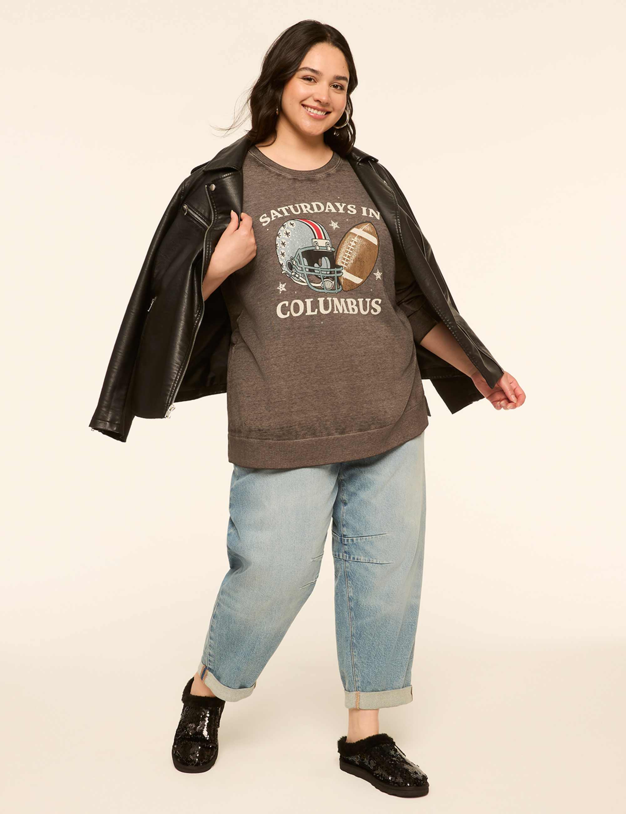 Rhinestone Saturdays In Columbus Graphic Sweatshirt