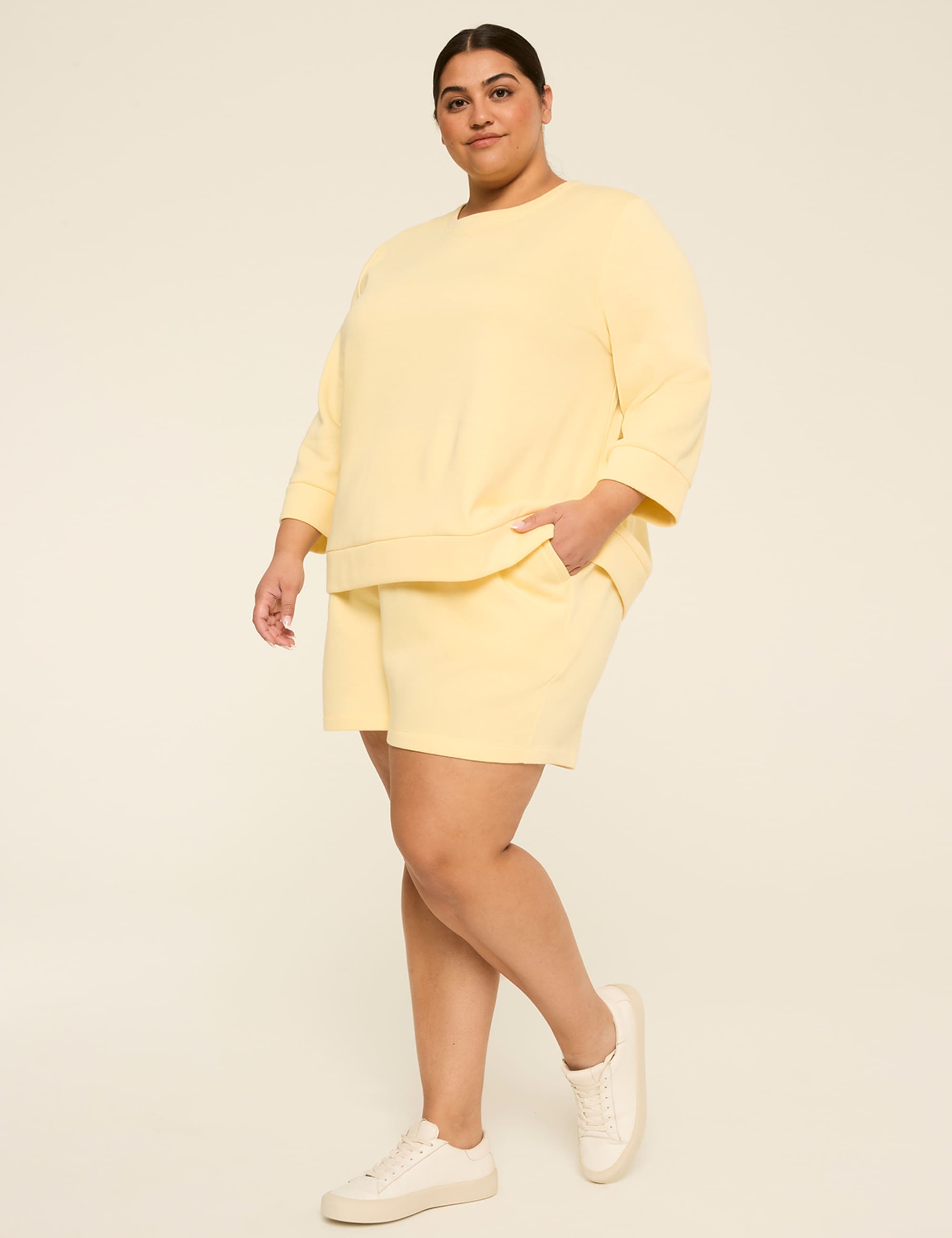 LIVI 3/4-Sleeve Crew-Neck Sweatshirt