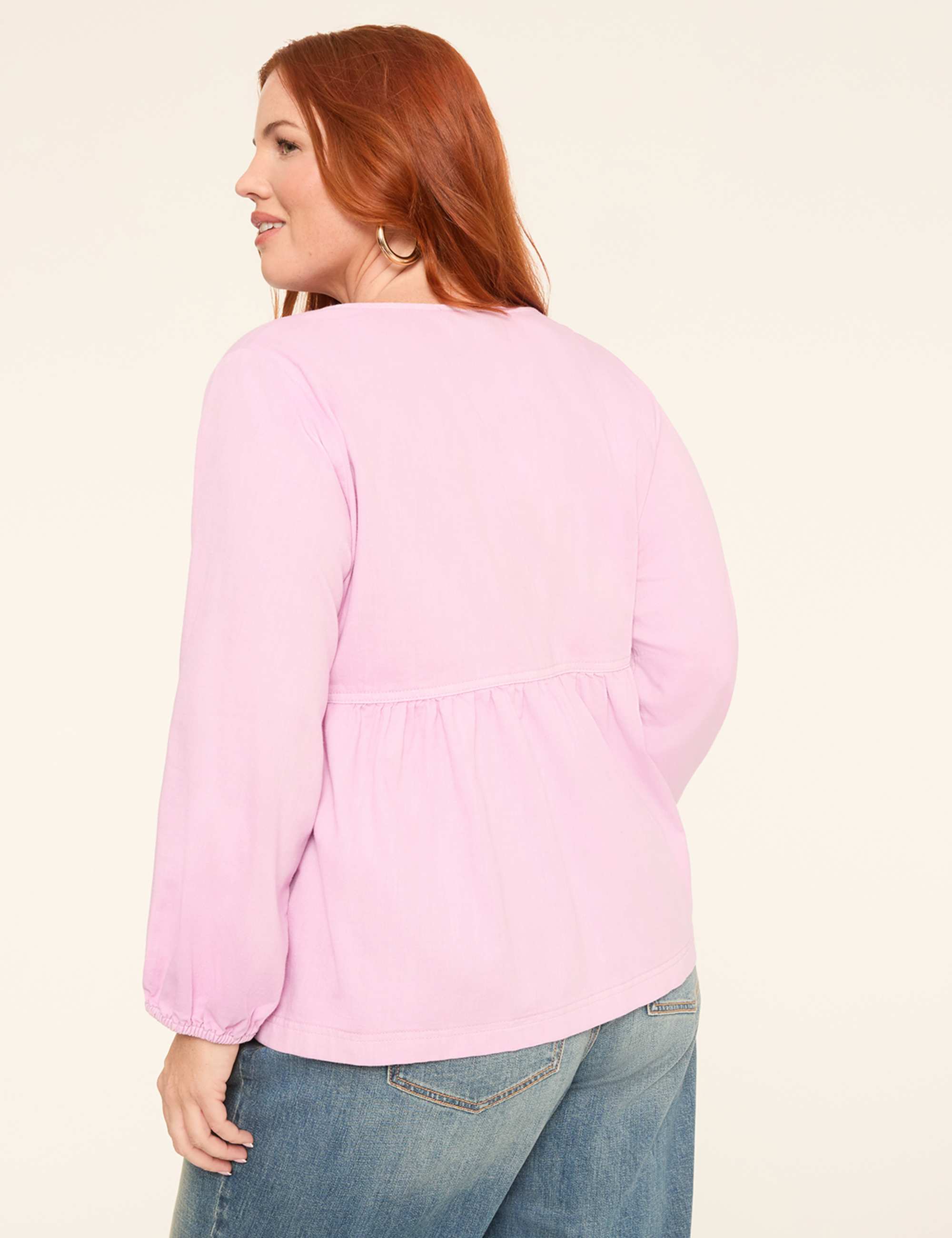 Bracelet-Sleeve Babydoll Blouse