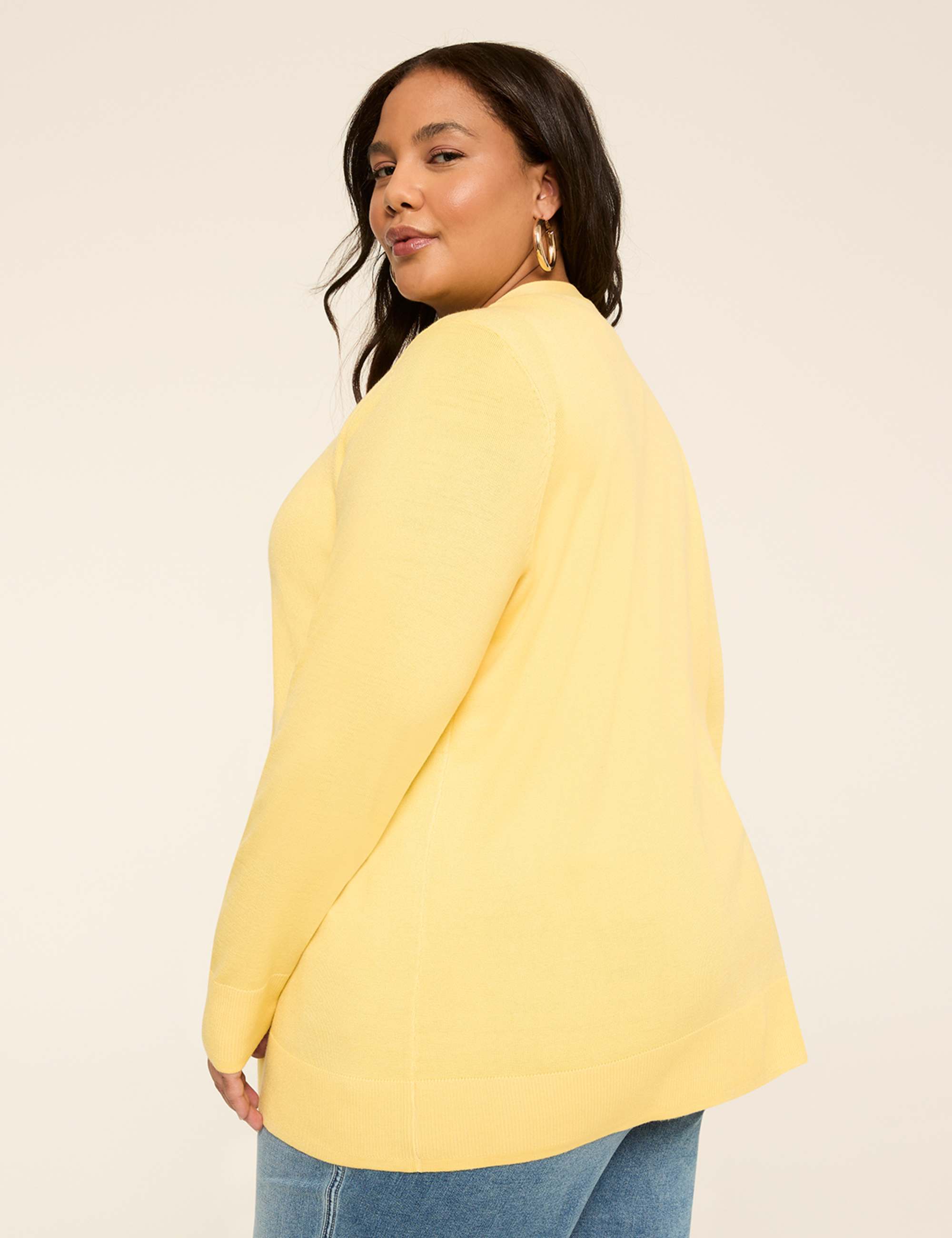Modern Long-Sleeve Open-Front Cardigan