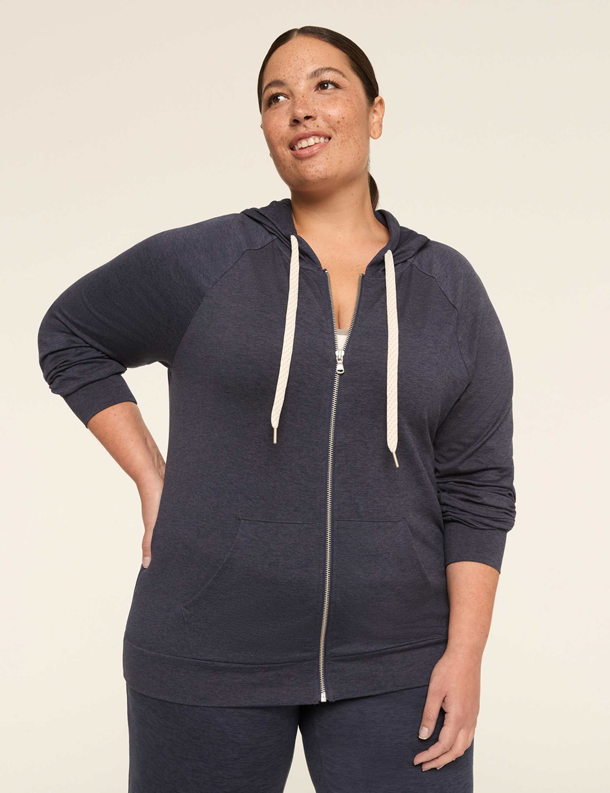 LIVI Soft Marled Zip-Front Hoodie
