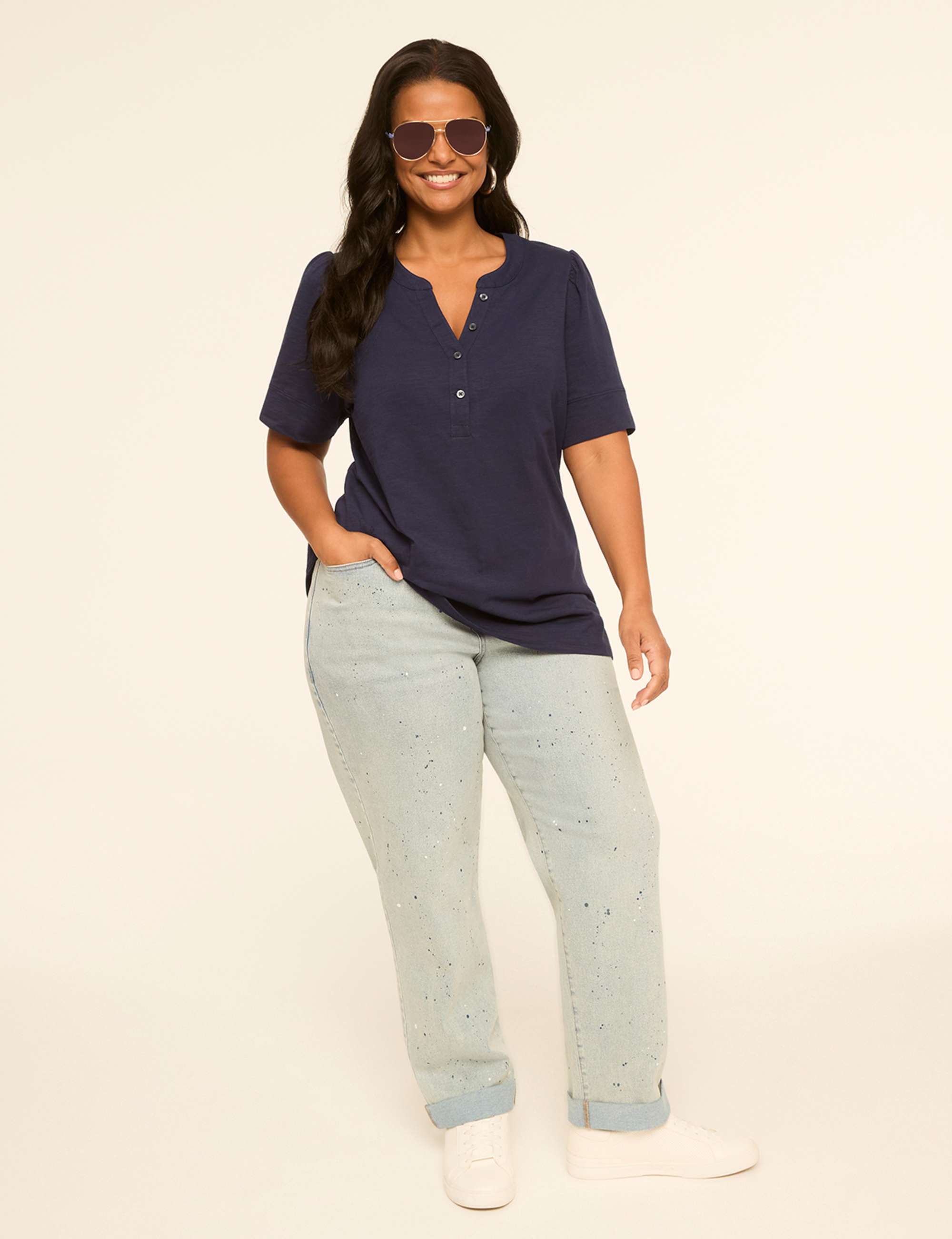Boyfriend Fit Paint Splatter Jean