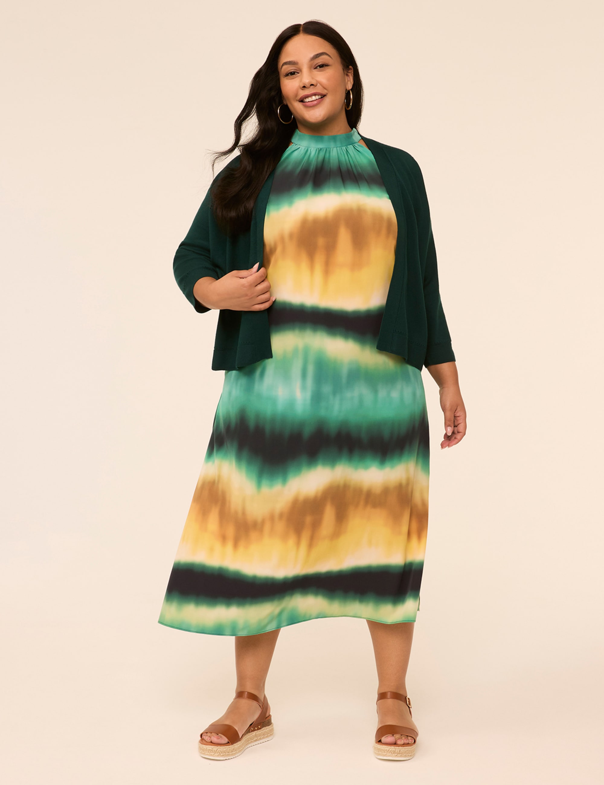 3/4-Sleeve Open-Front Shrug