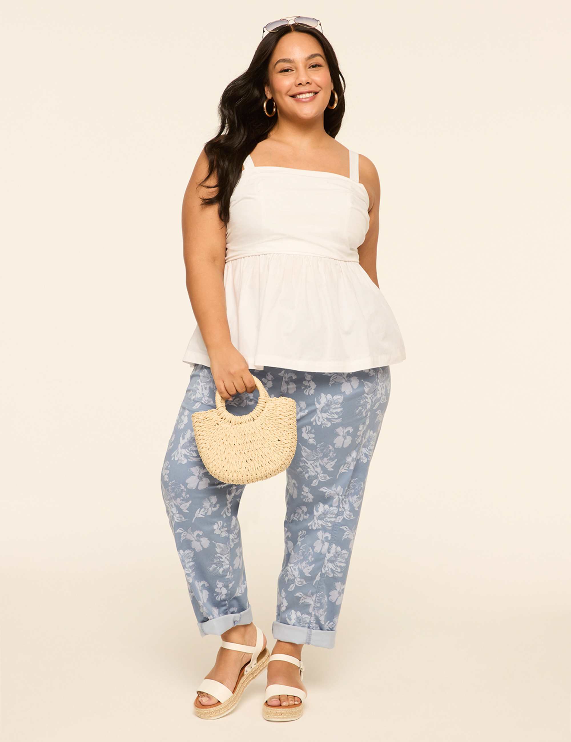 Pull-On Sateen Chino Ankle Pant