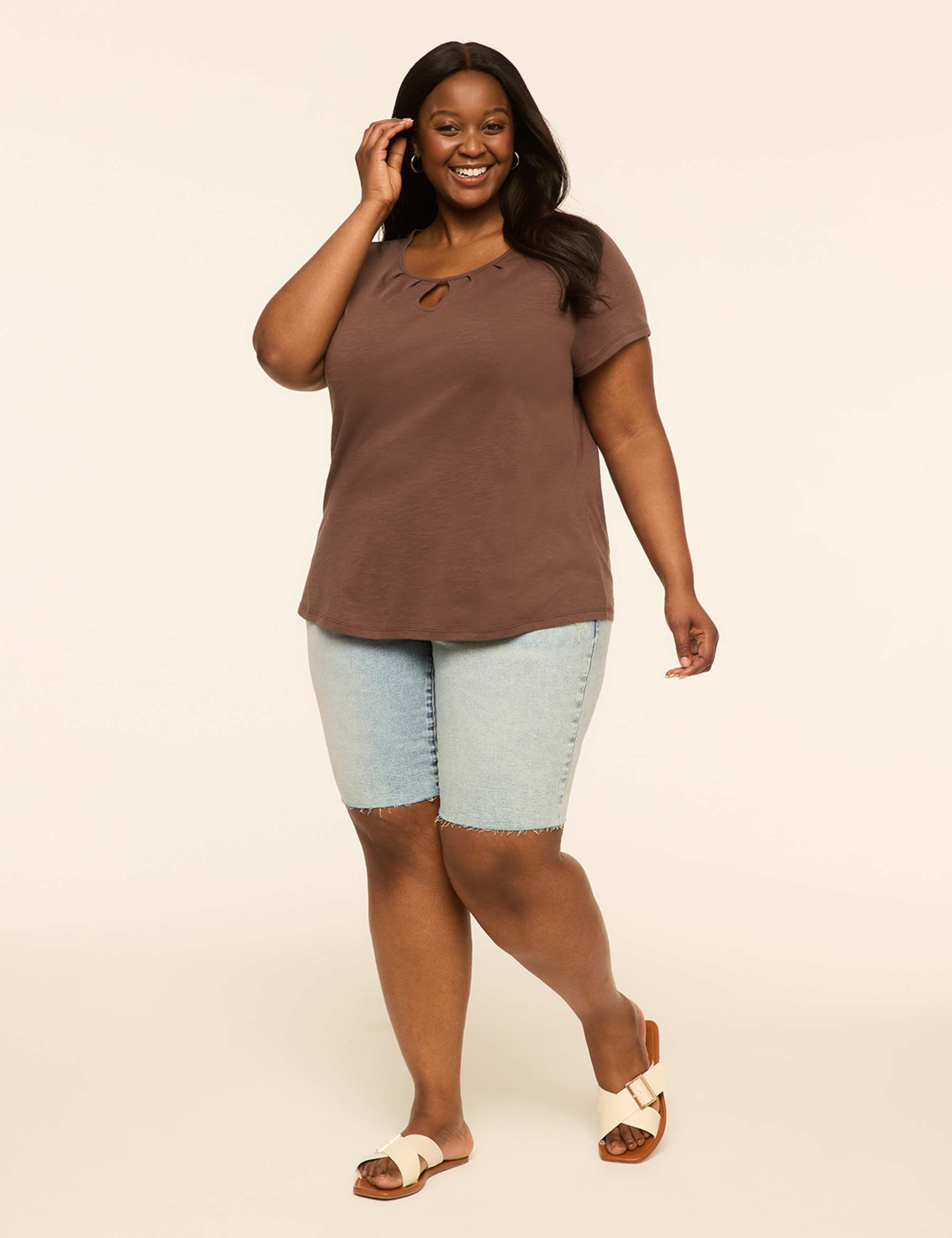 Scoop-Neck Keyhole Top