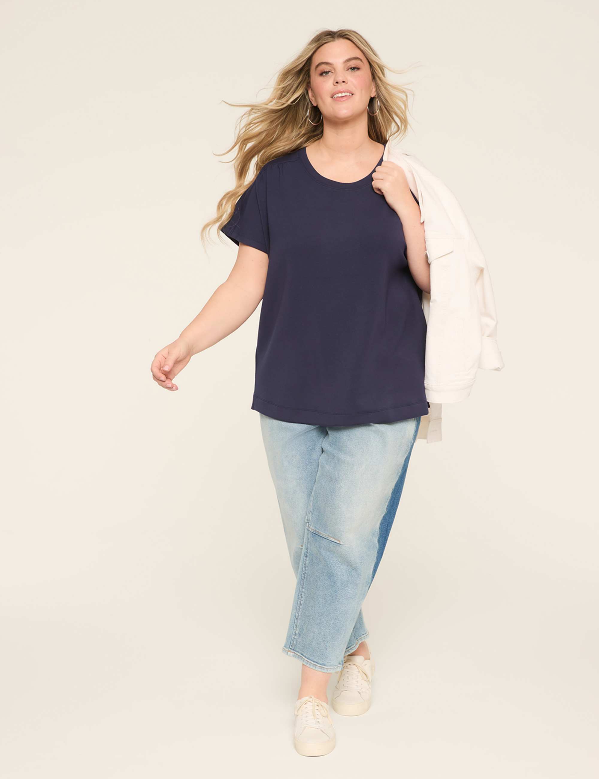 Journey Dolman-Sleeve Shirred-Shoulder Top