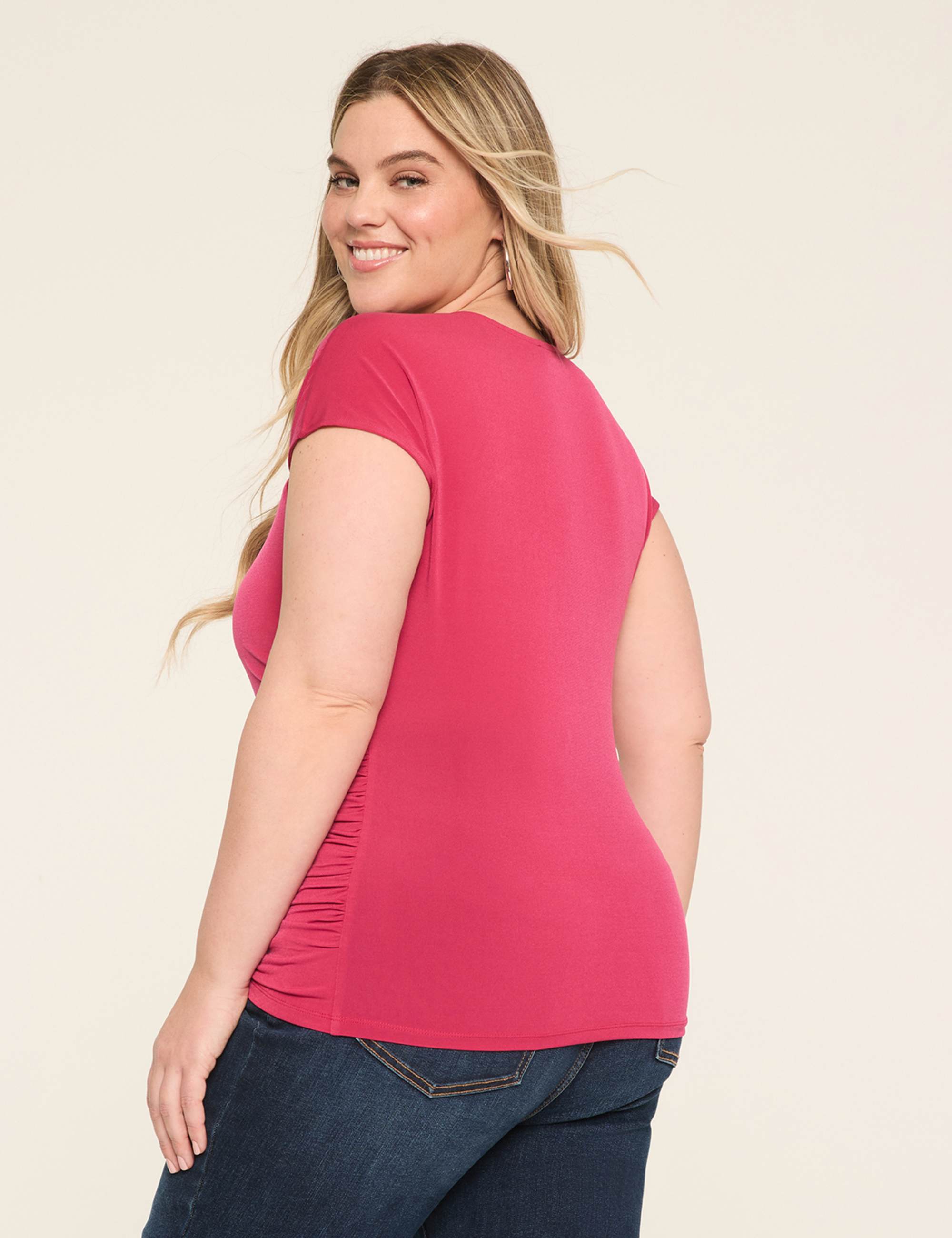 Square-Neck Side-Ruched Top